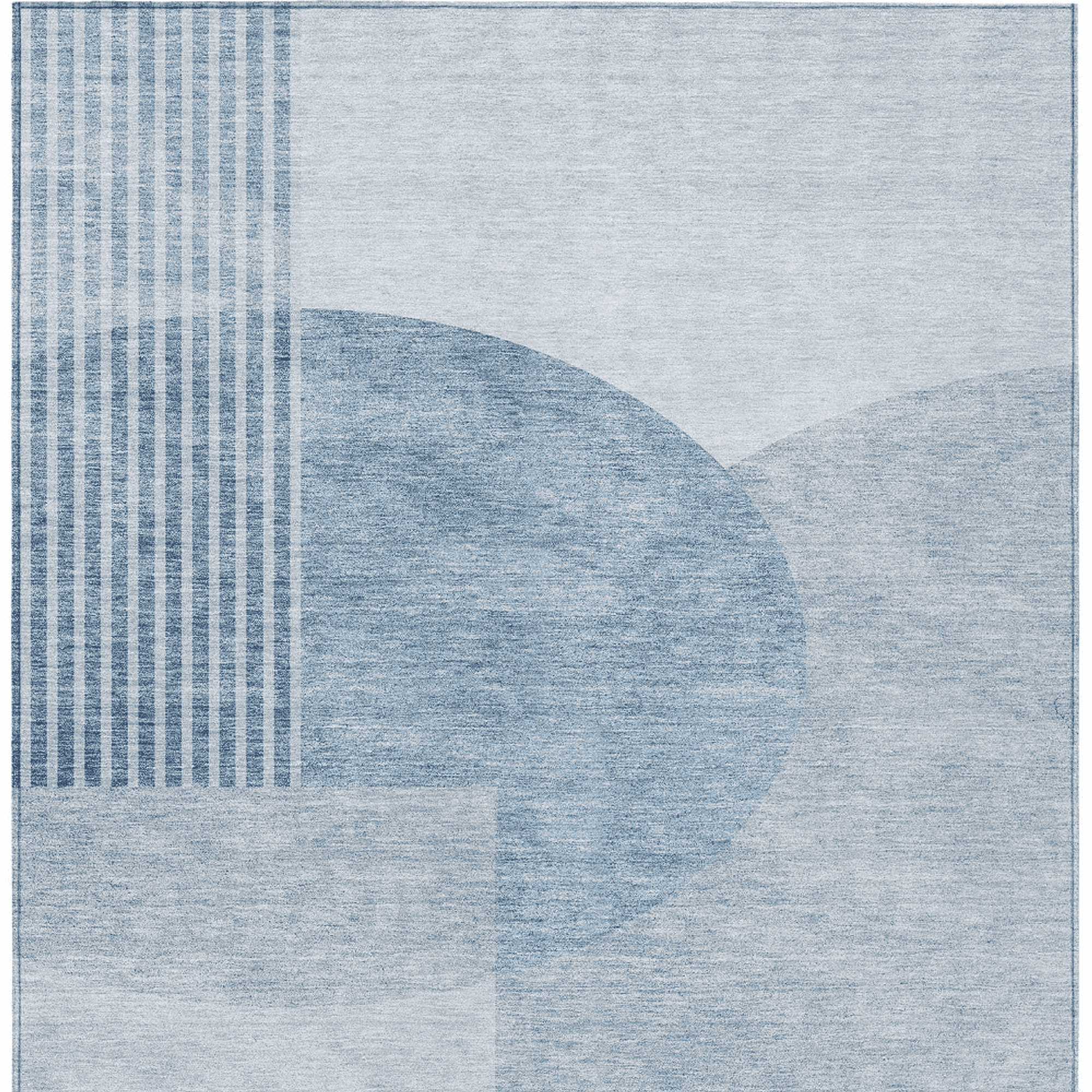 10' X 14' Navy Blue And Sky Blue Geometric Washable Indoor Outdoor Area Rug - 1 - Sports & Outdoor