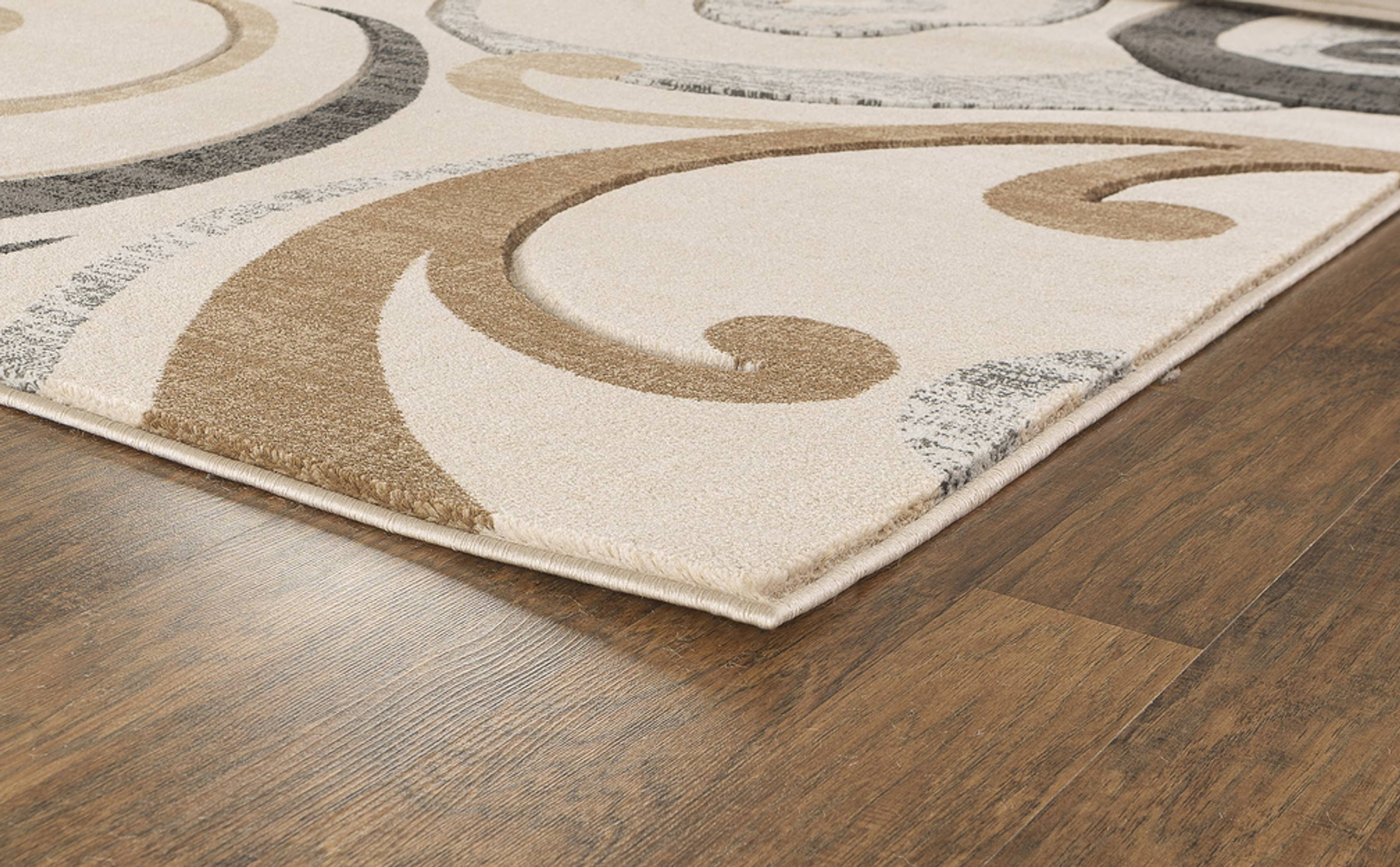 3'8" x 5'6" Beige Swirls Hand-Carved Soft Contemporary Rug - Grey / 1 / 3'8" x 5'6" - Home & Garden