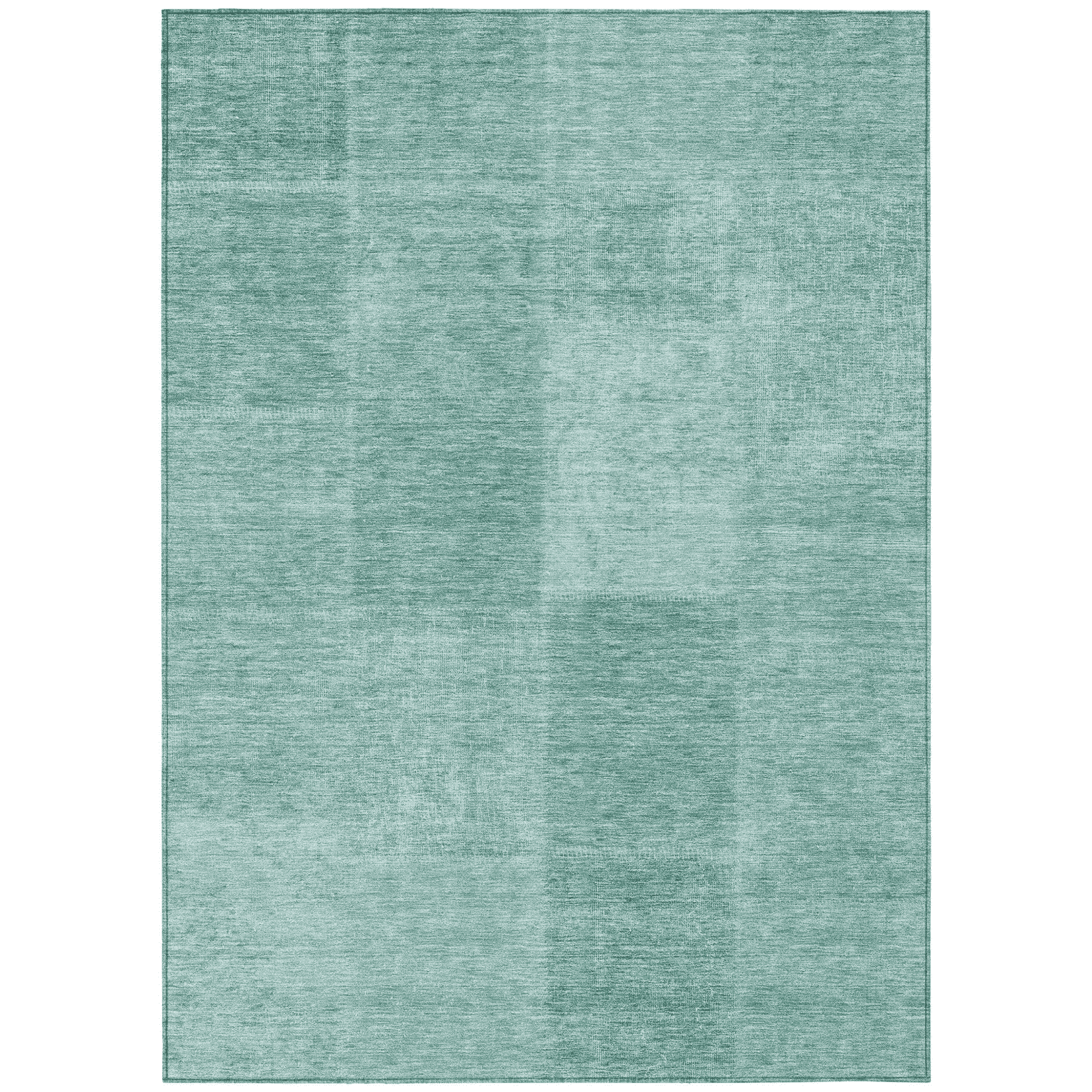 10' X 14' Teal Blue Sage And Green Patchwork Washable Indoor Outdoor Area Rug - 1 - Sports & Outdoor
