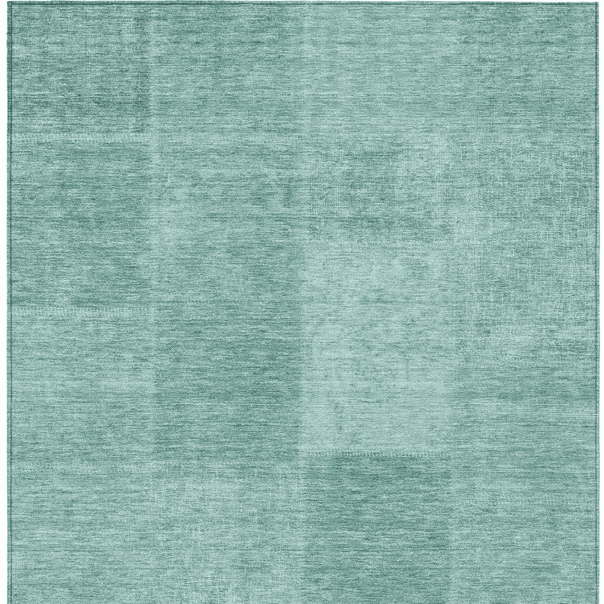 10' X 14' Teal Blue Sage And Green Patchwork Washable Indoor Outdoor Area Rug - 1 - Sports & Outdoor
