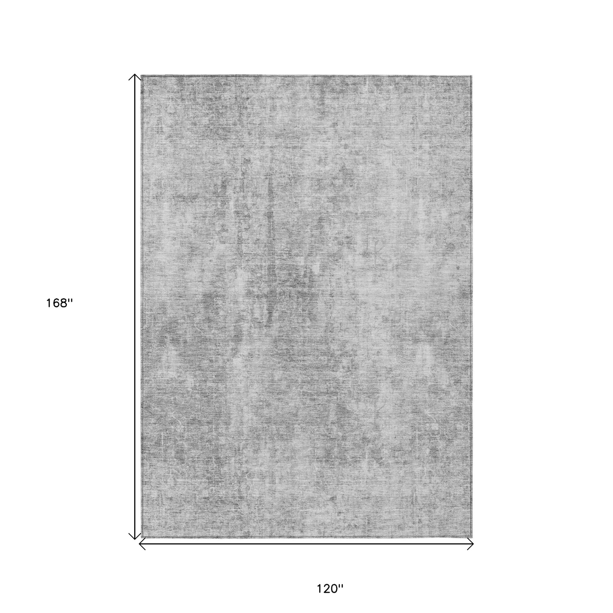 10' X 14' Gray Silver And Charcoal Abstract Washable Indoor Outdoor Area Rug - 1 - Sports & Outdoor
