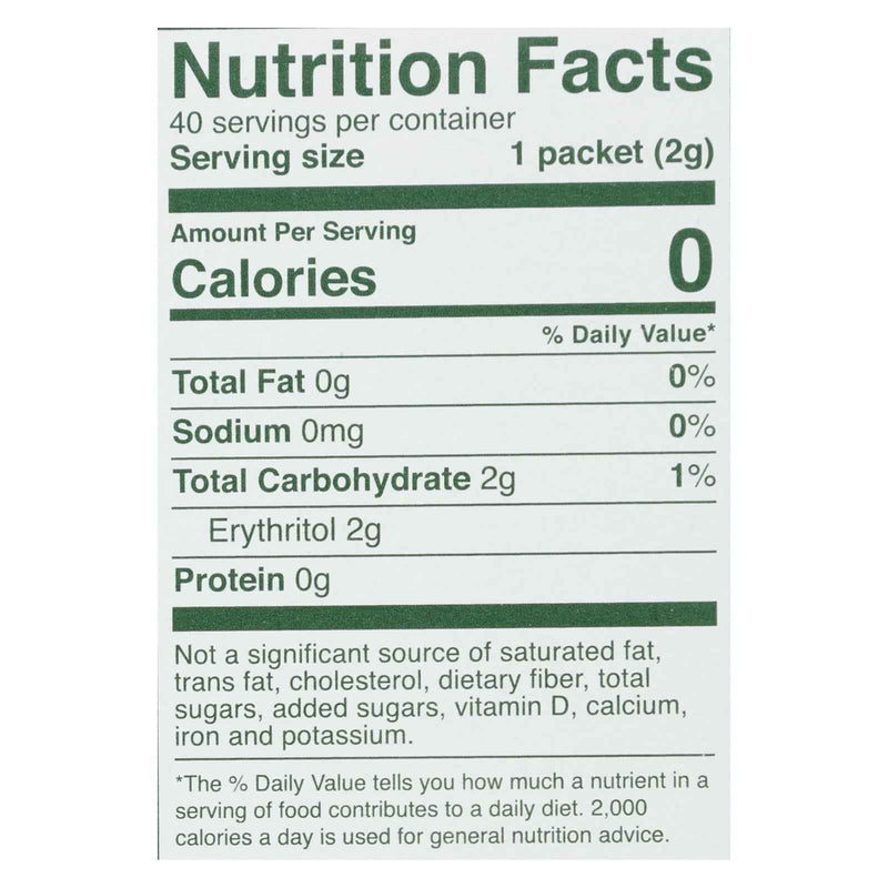 Whole Earth Sweetener Co Stevia Leaf & Monk Fruit Natural Sweetener Blend - Case Of 12 - 40 Ct