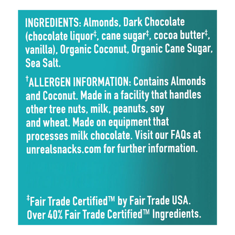 Unreal - Alm Dk Choc Cnut Covered - Cs Of 6-4 Oz