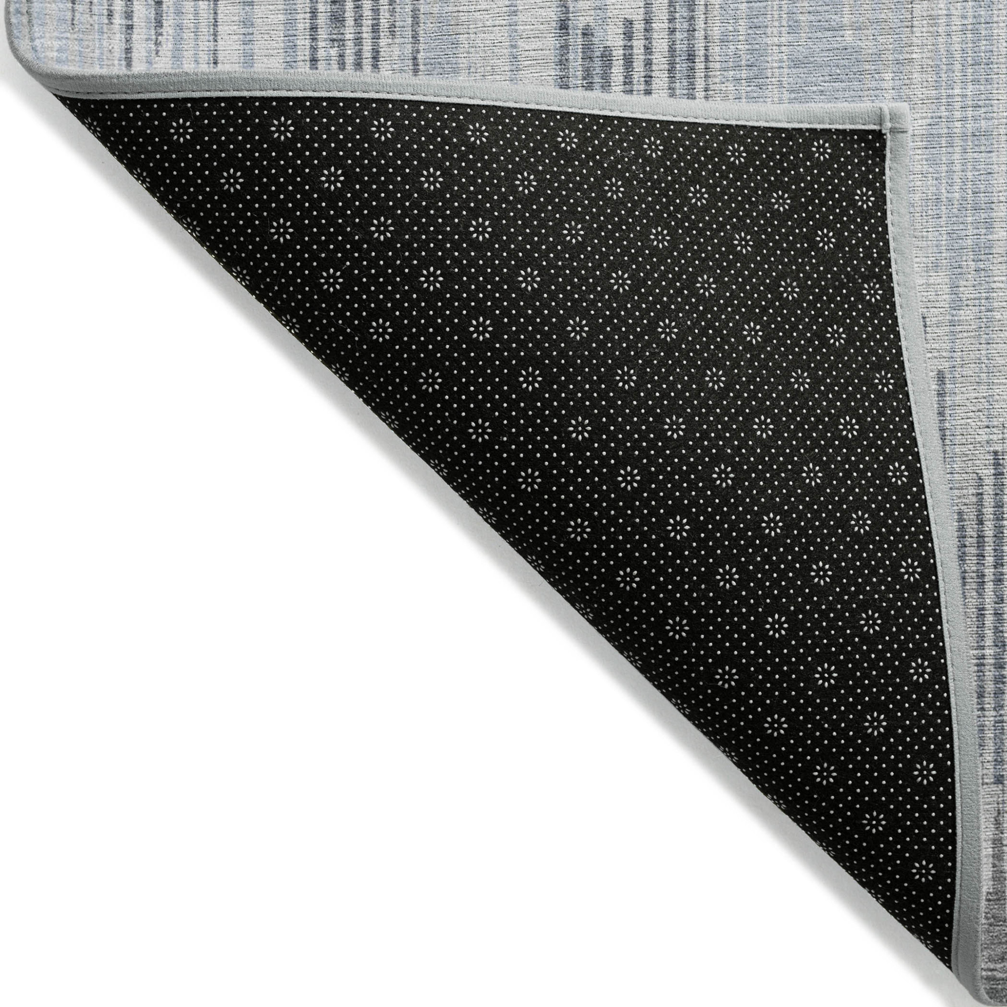 10' X 14' Gray And Ivory Striped Washable Indoor Outdoor Area Rug - 1 - Sports & Outdoor