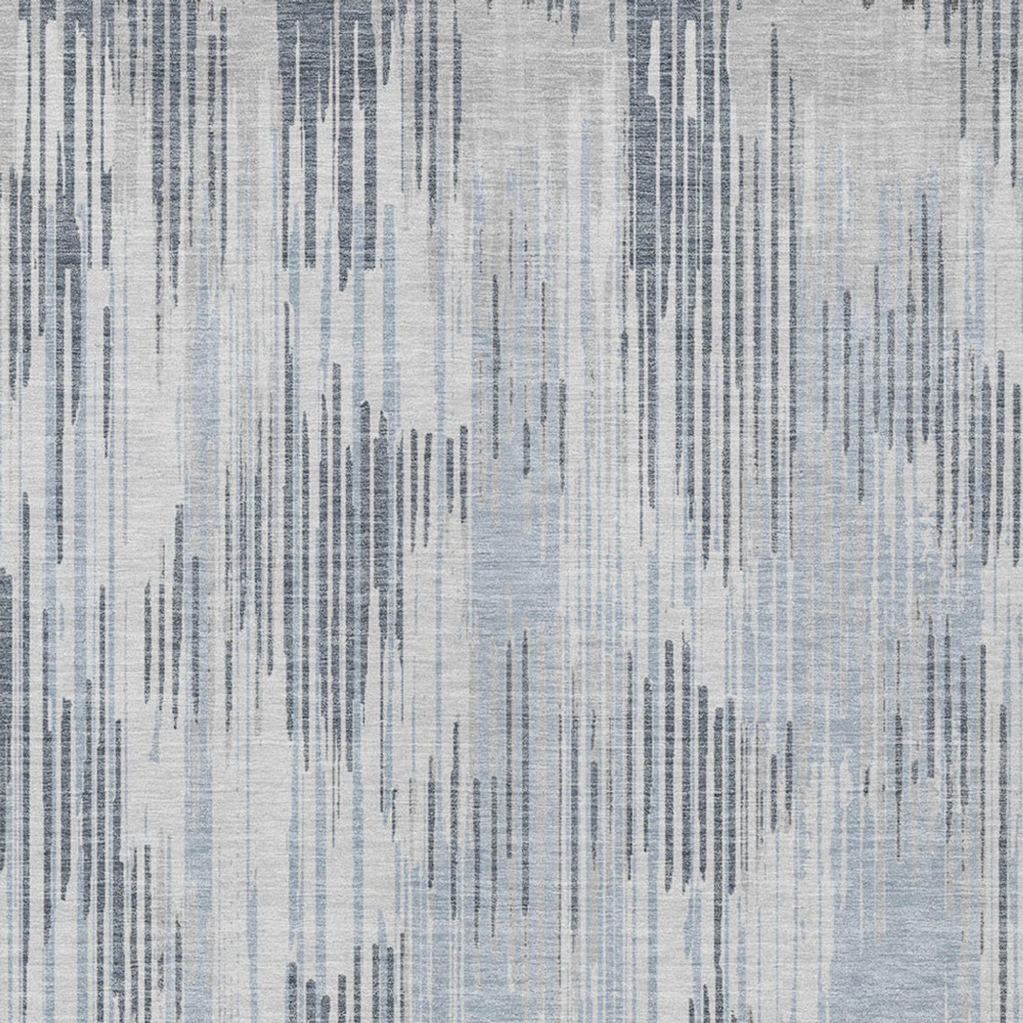10' X 14' Gray And Ivory Striped Washable Indoor Outdoor Area Rug - 1 - Sports & Outdoor