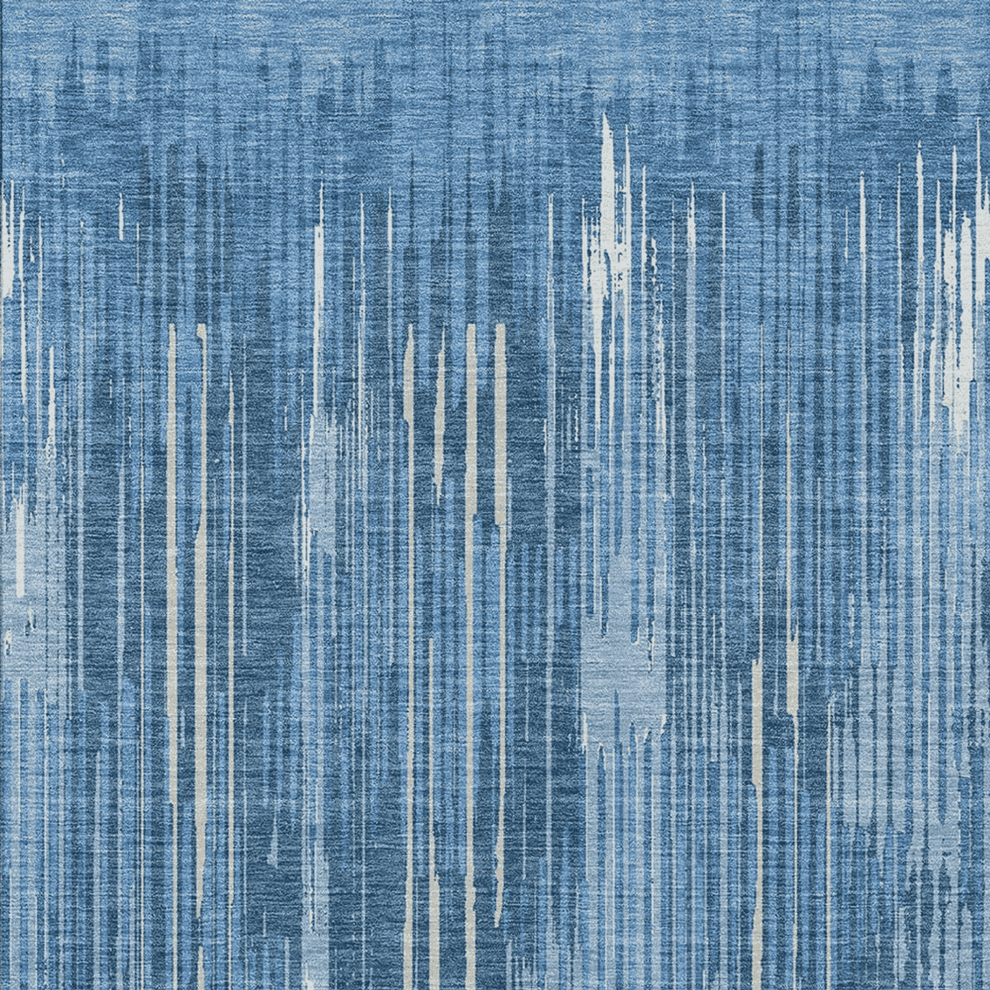 10' X 14' Blue And Ivory Striped Washable Indoor Outdoor Area Rug - 1 - Sports & Outdoor