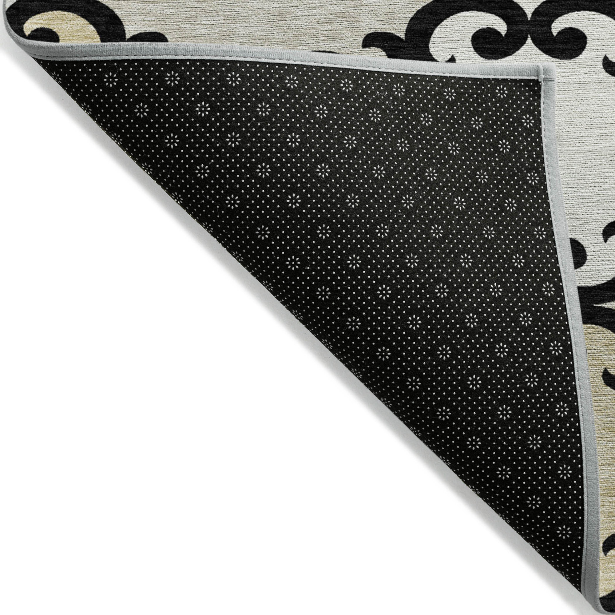 10' X 14' Black Gray And Ivory Trellis Washable Indoor Outdoor Area Rug - 1 - Sports & Outdoor
