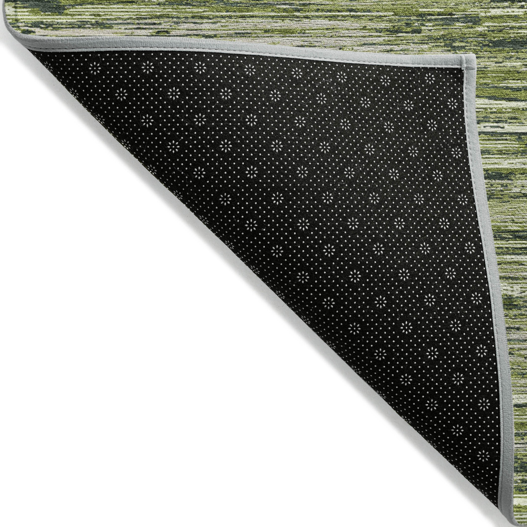 10' X 14' Olive Green And Ivory Striped Washable Indoor Outdoor Area Rug - 1 - Sports & Outdoor