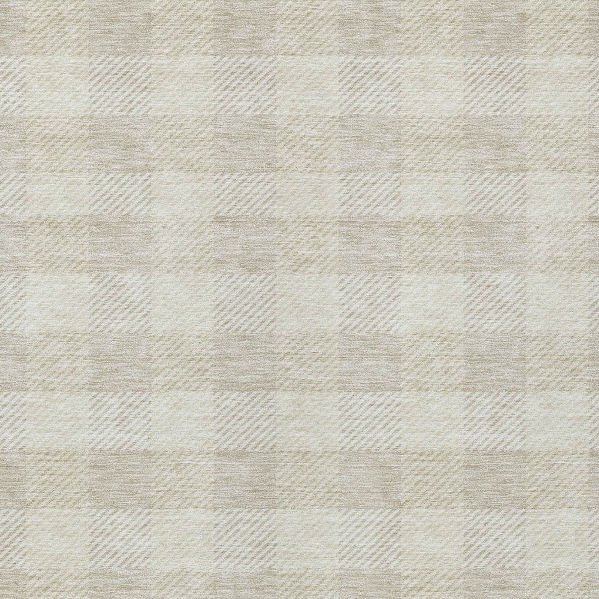 10' X 14' Ivory And Beige Plaid Washable Indoor Outdoor Area Rug - 1 - Sports & Outdoor