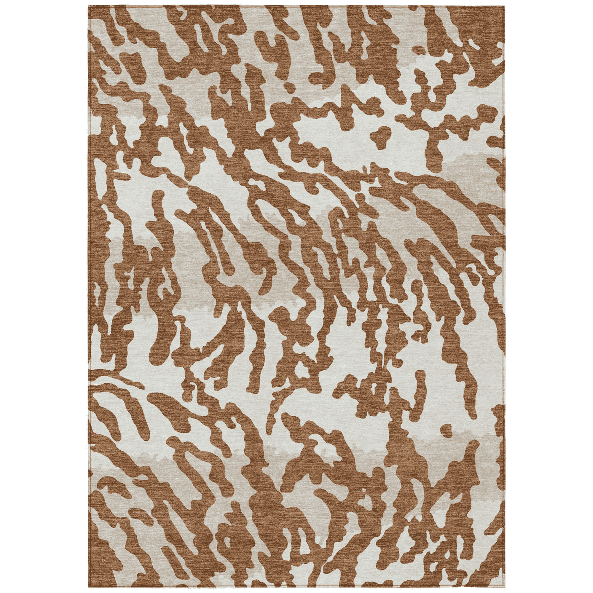 10' X 14' Brown Beige And Ivory Animal Print Washable Indoor Outdoor Area Rug - 1 - Sports & Outdoor