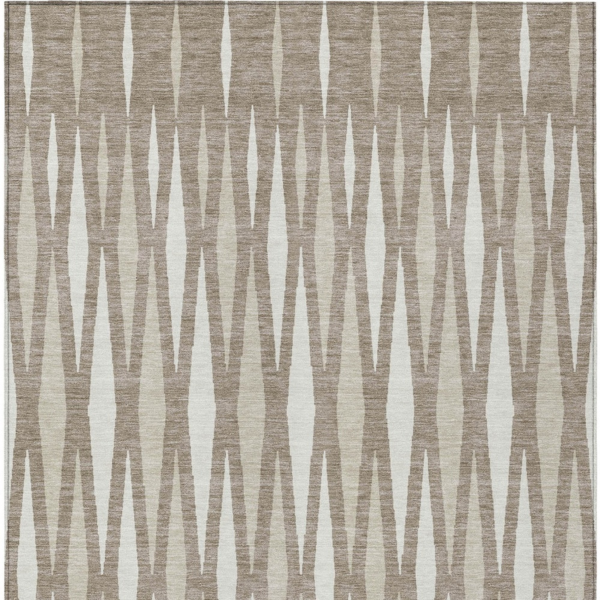 10' X 14' Taupe Beige And Ivory Geometric Washable Indoor Outdoor Area Rug - 1 - Sports & Outdoor