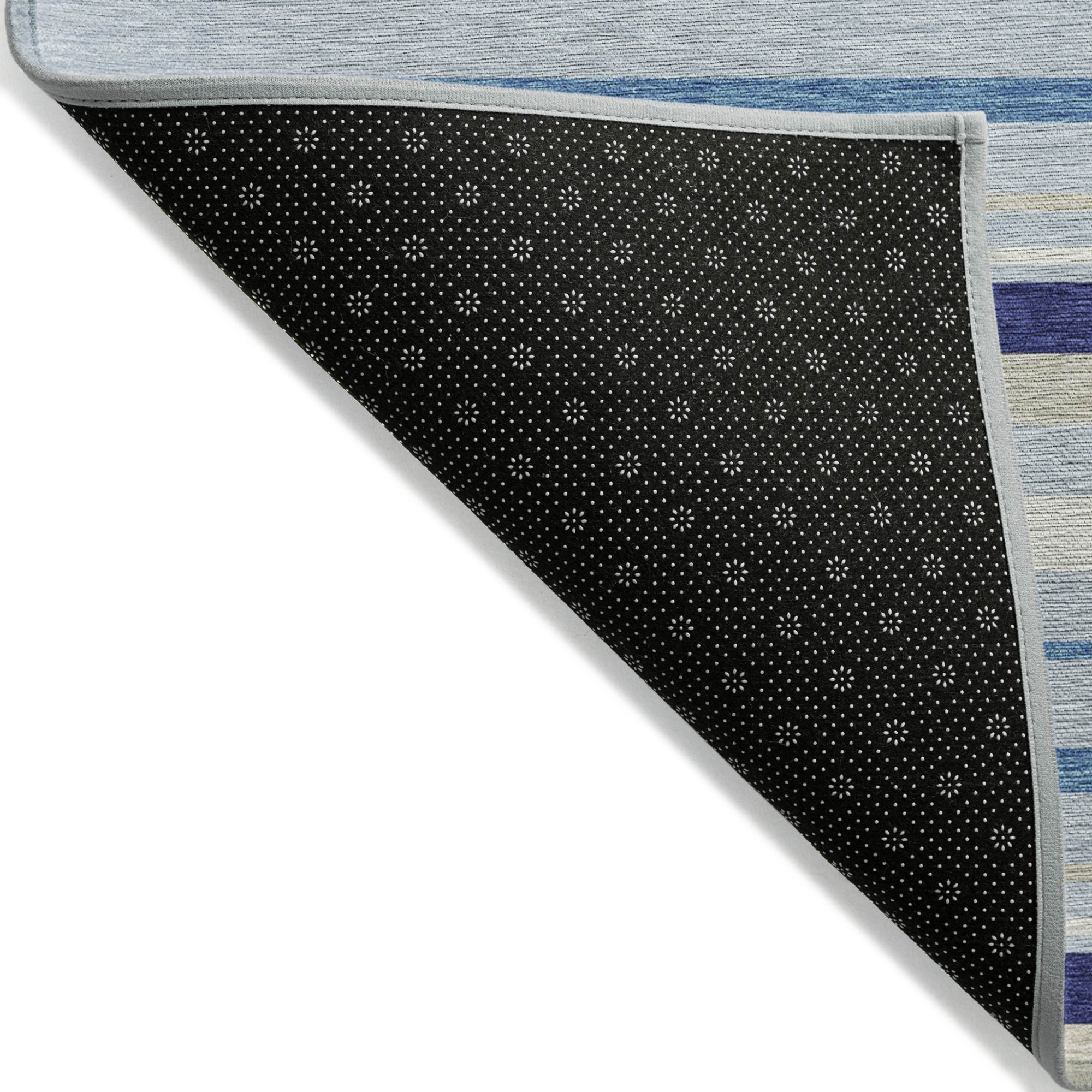 10' X 14' Blue Purple And Gray Striped Washable Indoor Outdoor Area Rug - 1 - Sports & Outdoor