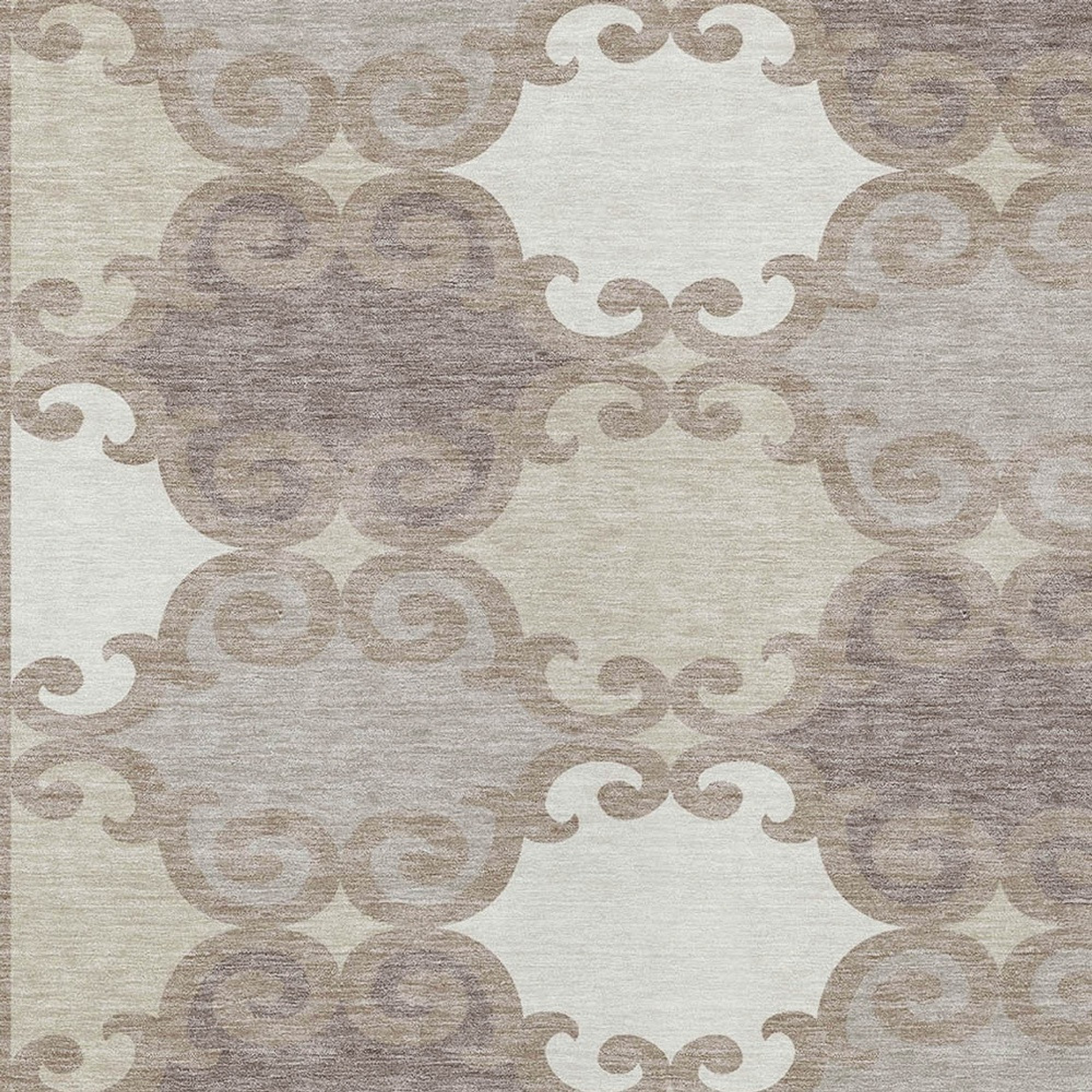 10' X 14' Taupe Beige And Gray Trellis Washable Indoor Outdoor Area Rug - 1 - Sports & Outdoor