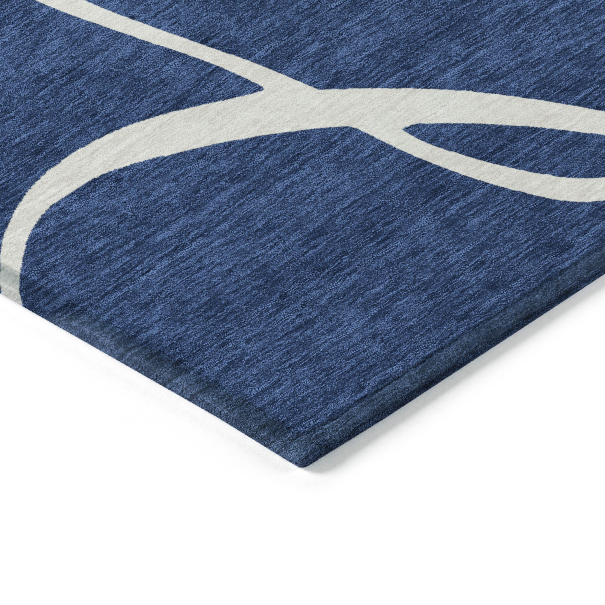 10' X 14' Navy Blue And Ivory Abstract Washable Indoor Outdoor Area Rug - 1 - Sports & Outdoor