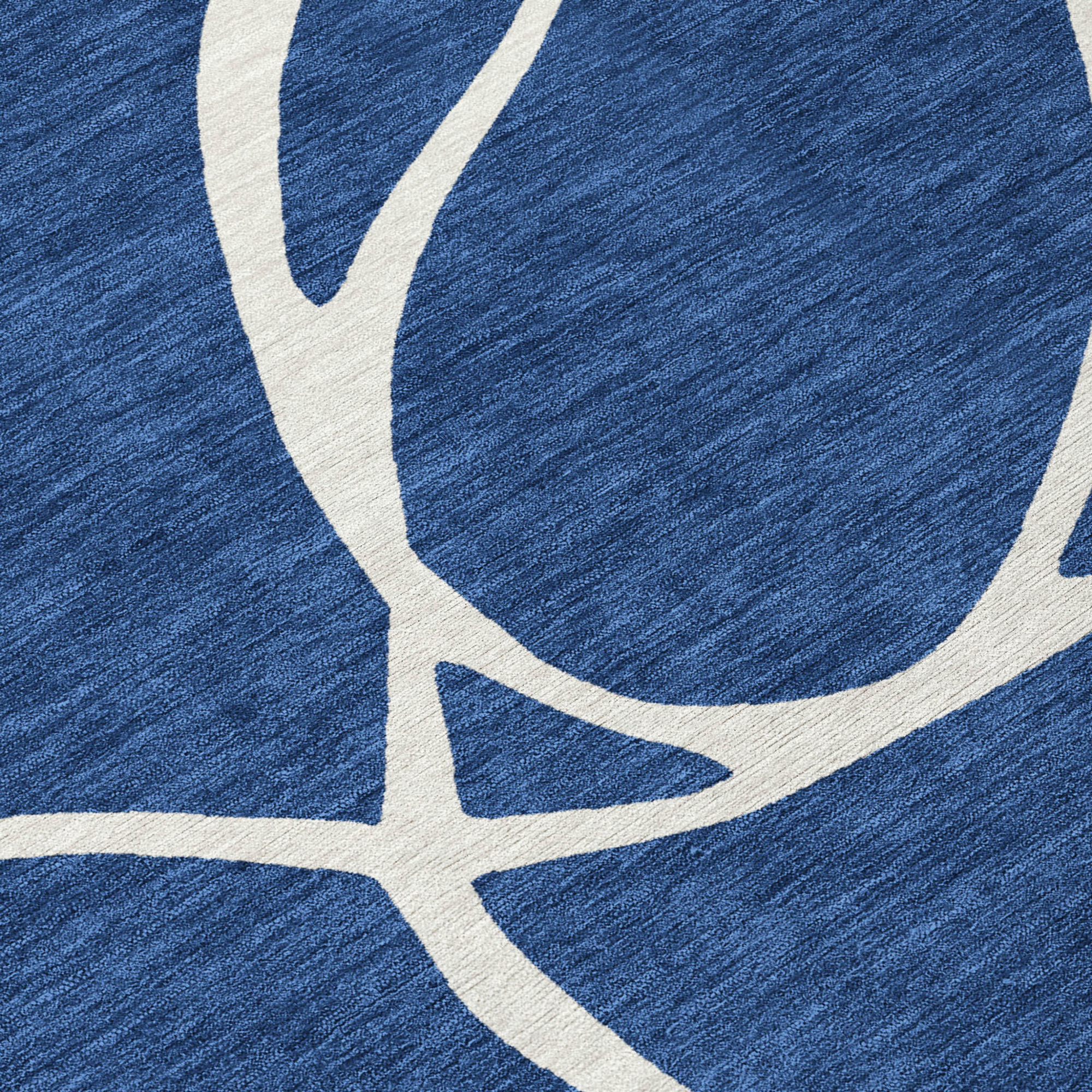 10' X 14' Navy Blue And Ivory Abstract Washable Indoor Outdoor Area Rug - 1 - Sports & Outdoor