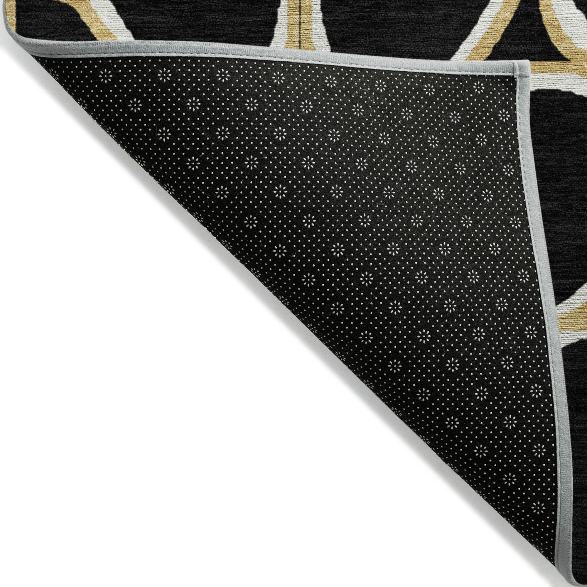 10' X 14' Black Ivory And Beige Abstract Washable Indoor Outdoor Area Rug - 1 - Sports & Outdoor