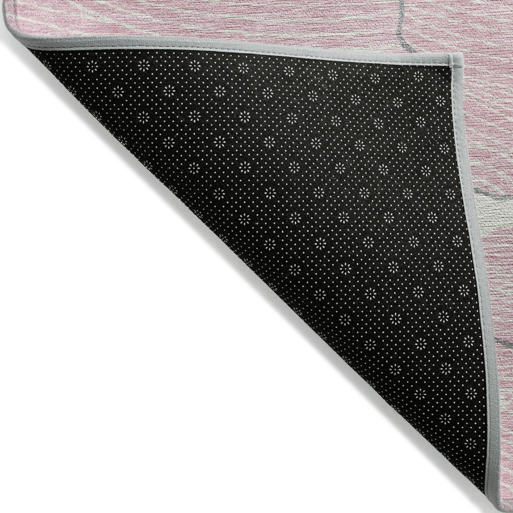 10' X 14' Pink Ivory And Gray Abstract Washable Indoor Outdoor Area Rug - 1 - Sports & Outdoor