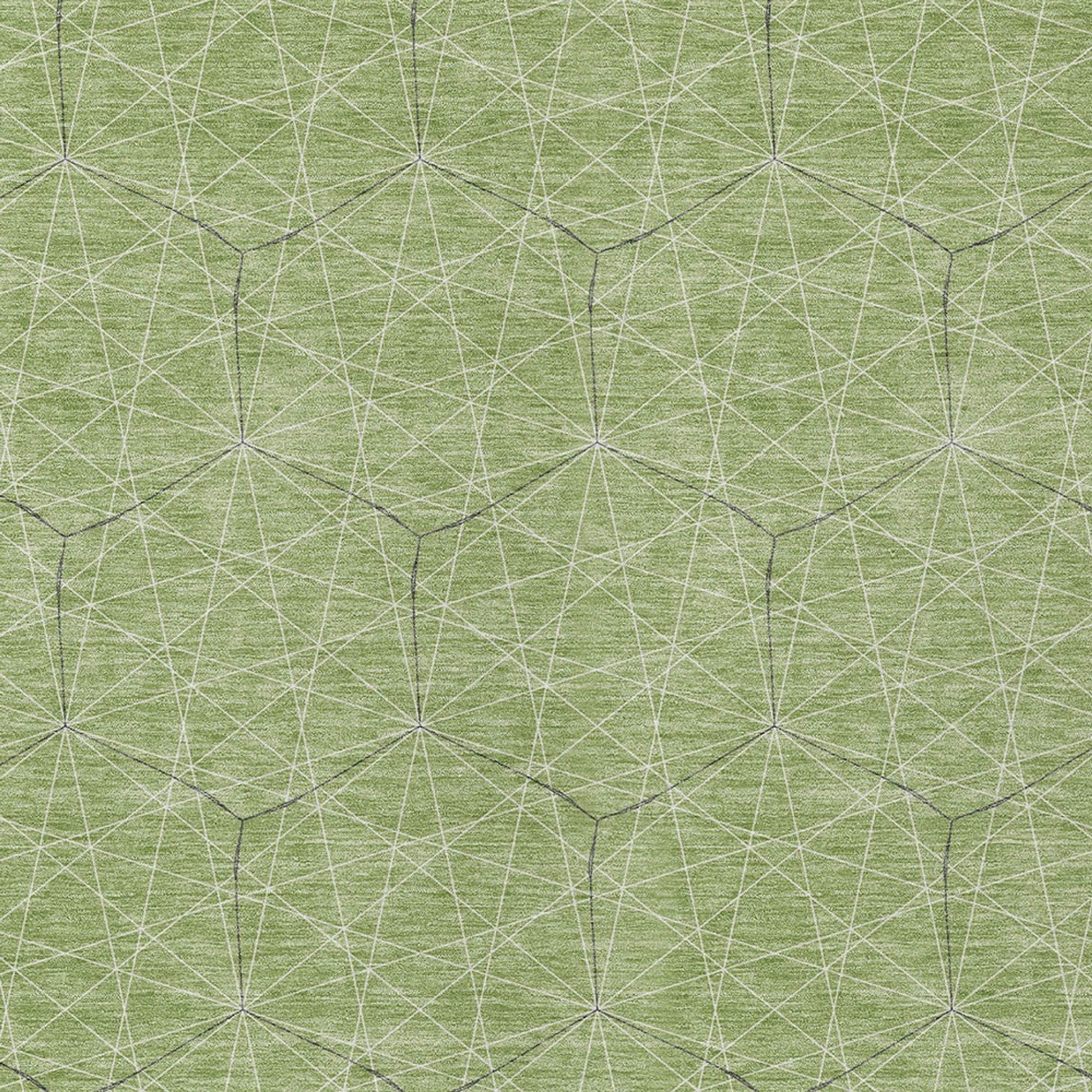 10' X 14' Green Black And Ivory Geometric Washable Indoor Outdoor Area Rug - 1 - Sports & Outdoor