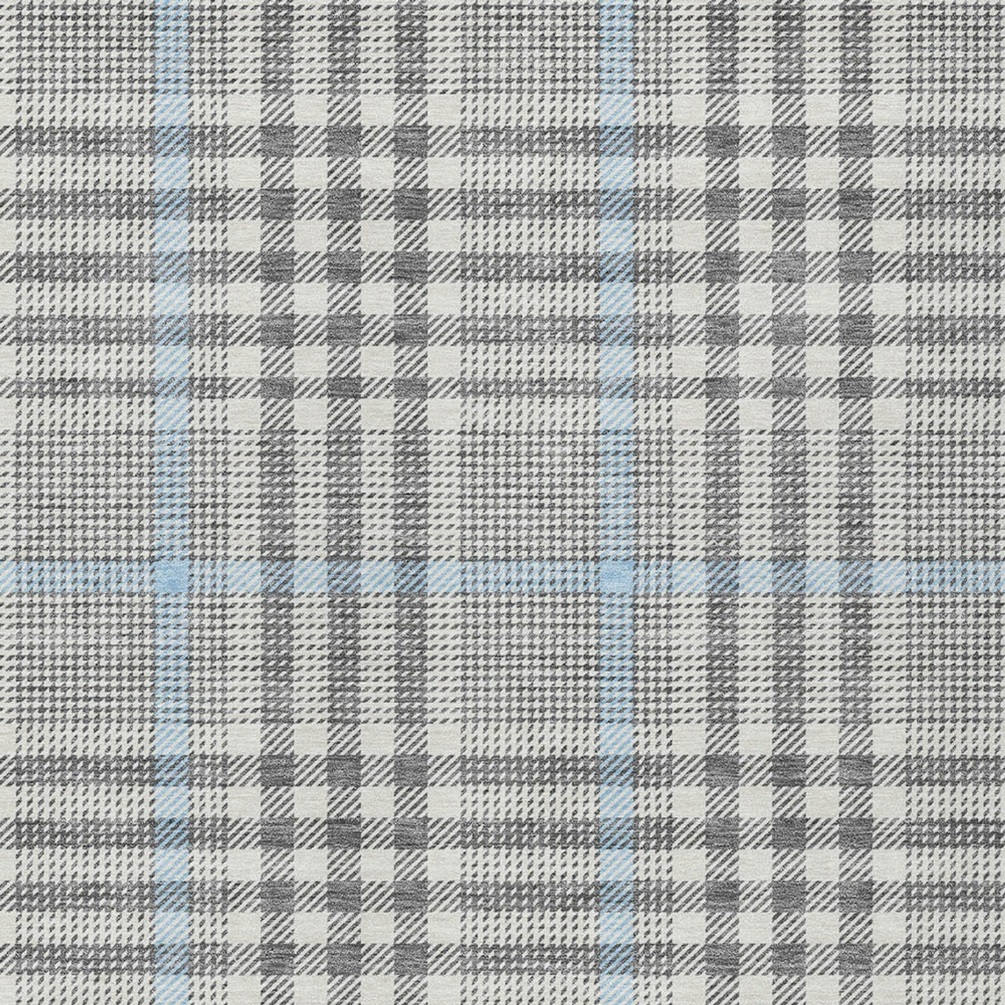 10' X 14' Gray Blue And Beige Plaid Washable Indoor Outdoor Area Rug - 1 - Sports & Outdoor