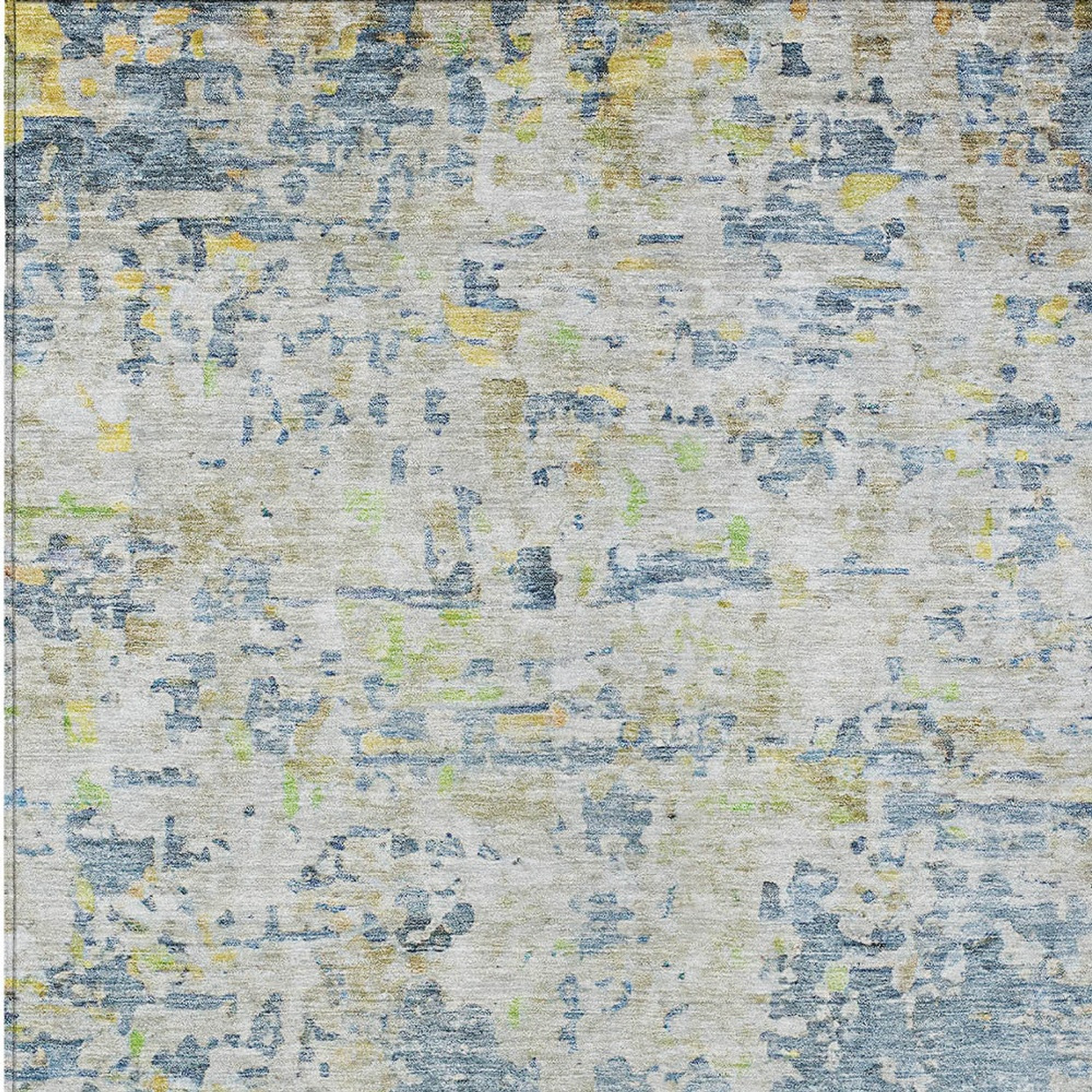 10' X 14' Blue Gray And Green Abstract Washable Indoor Outdoor Area Rug - 1 - Sports & Outdoor