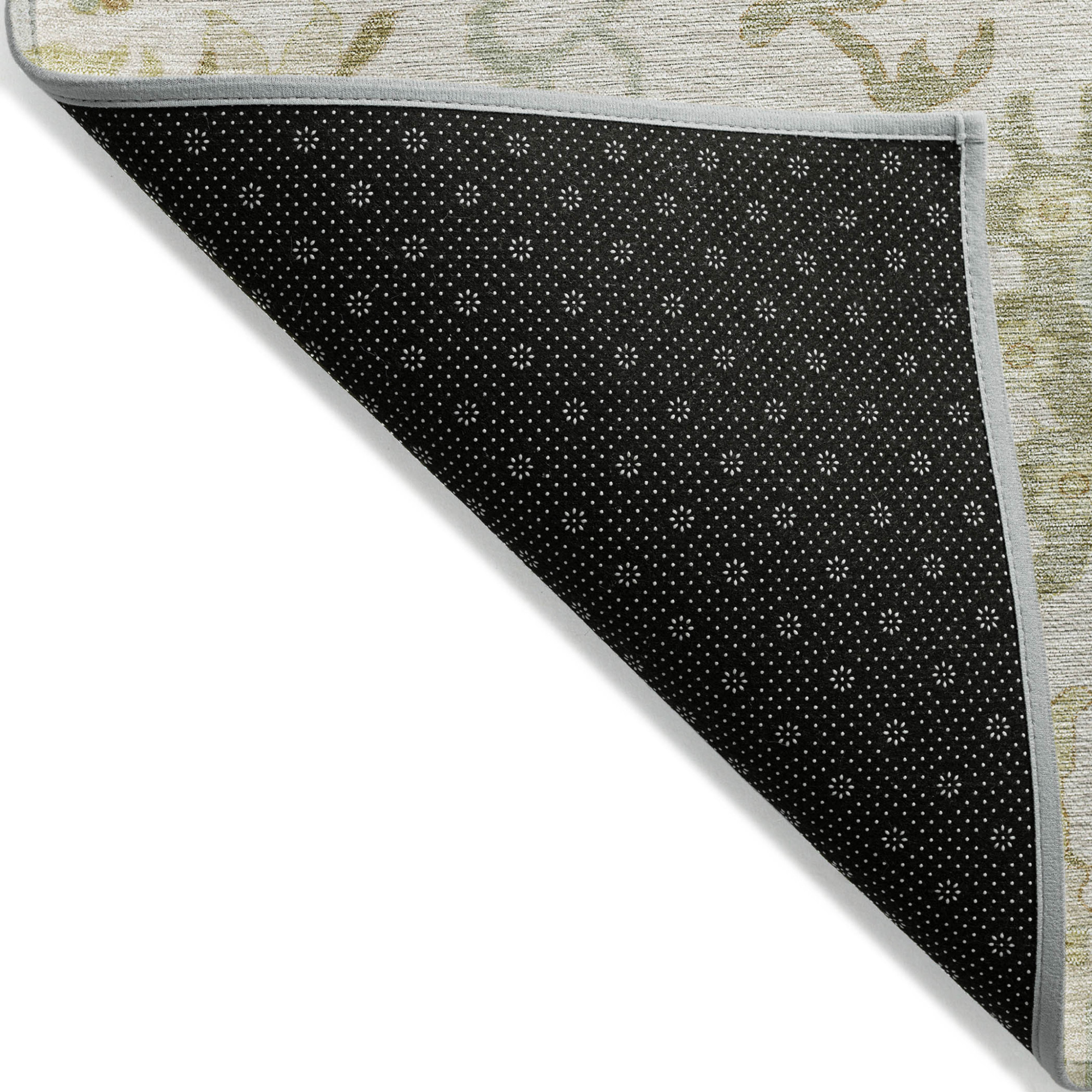 10' X 14' Ivory Green And Tan Floral Washable Indoor Outdoor Area Rug - 1 - Sports & Outdoor
