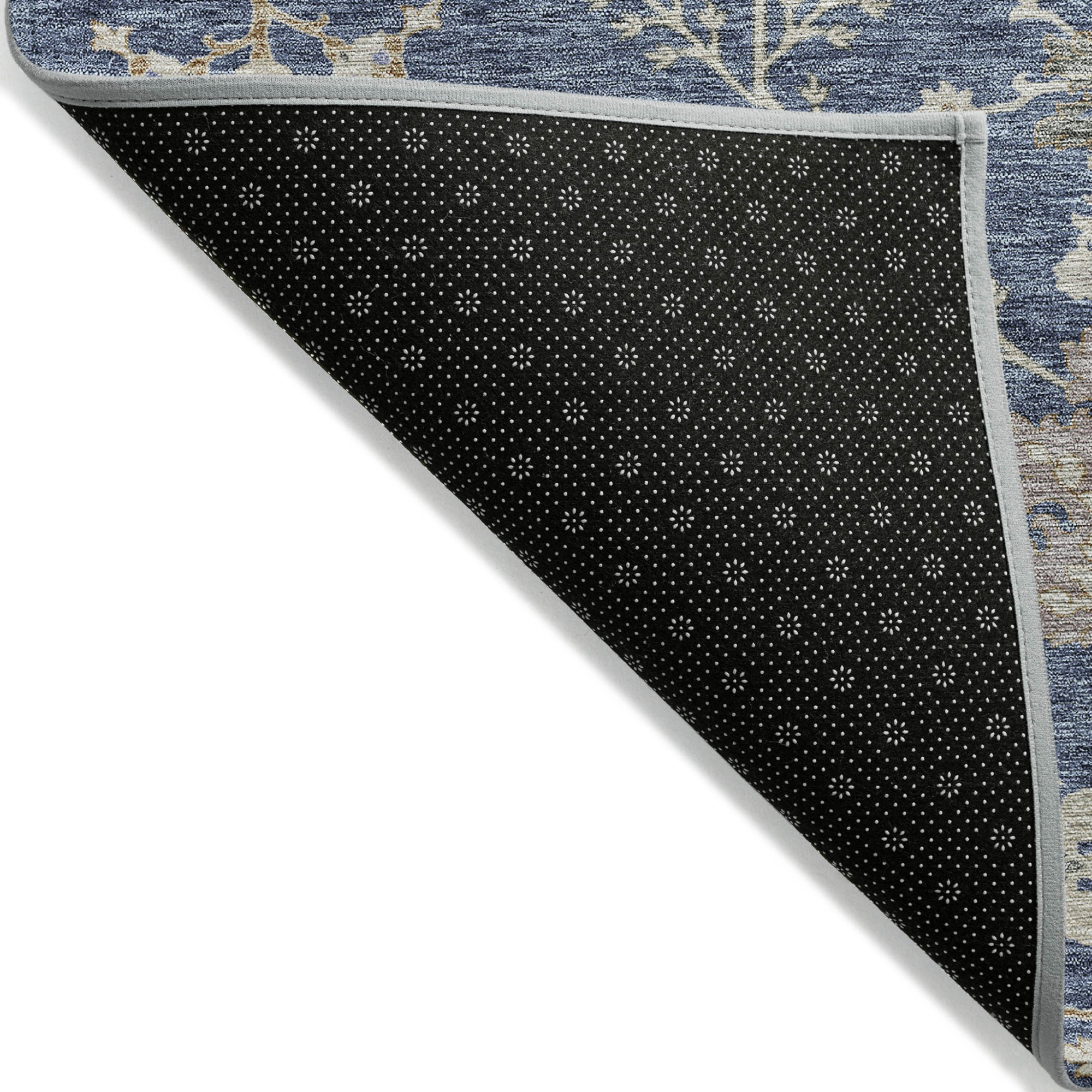 10' X 14' Blue Brown And Beige Floral Washable Indoor Outdoor Area Rug - 1 - Sports & Outdoor
