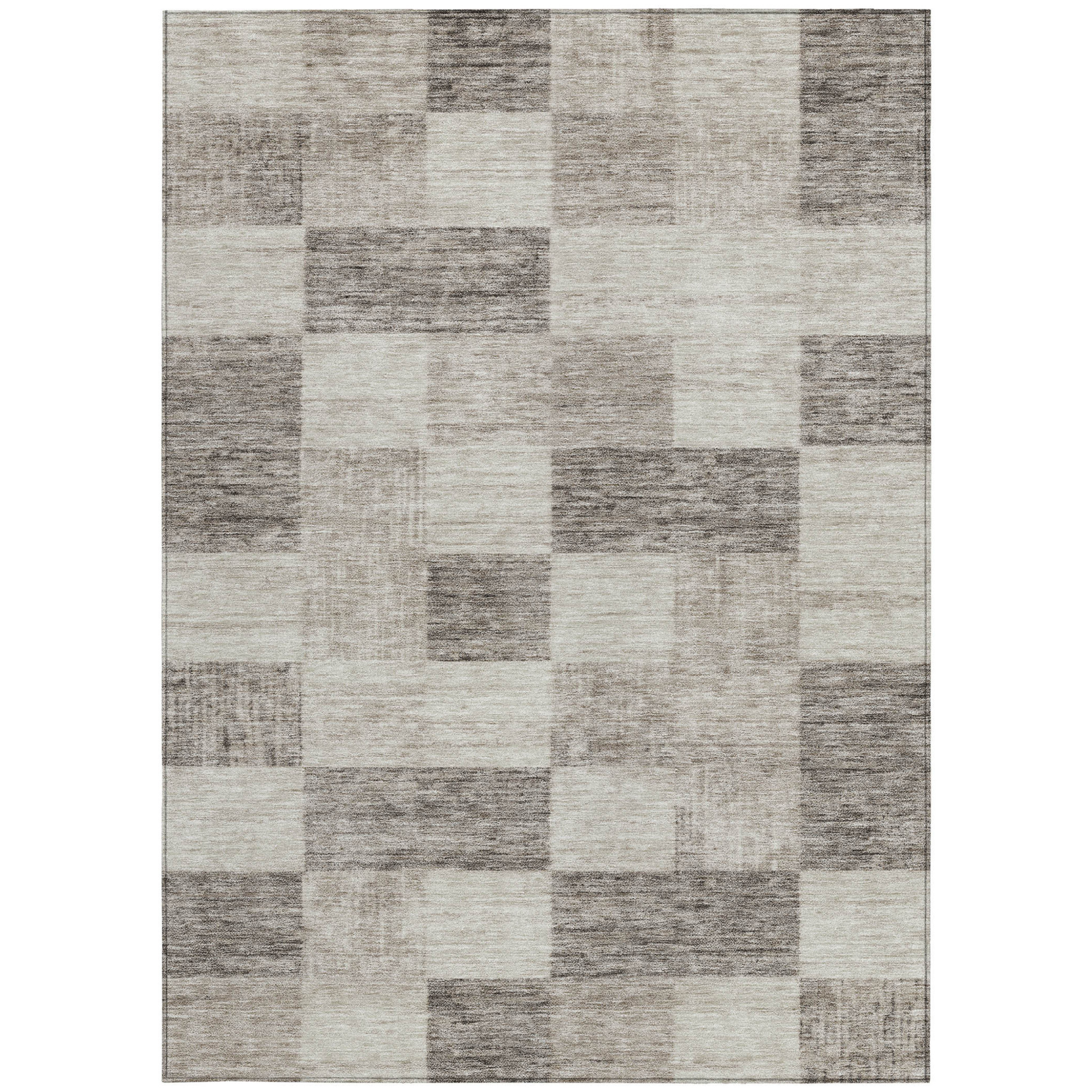 10' X 14' Beige And Gray Geometric Washable Indoor Outdoor Area Rug - 1 - Sports & Outdoor