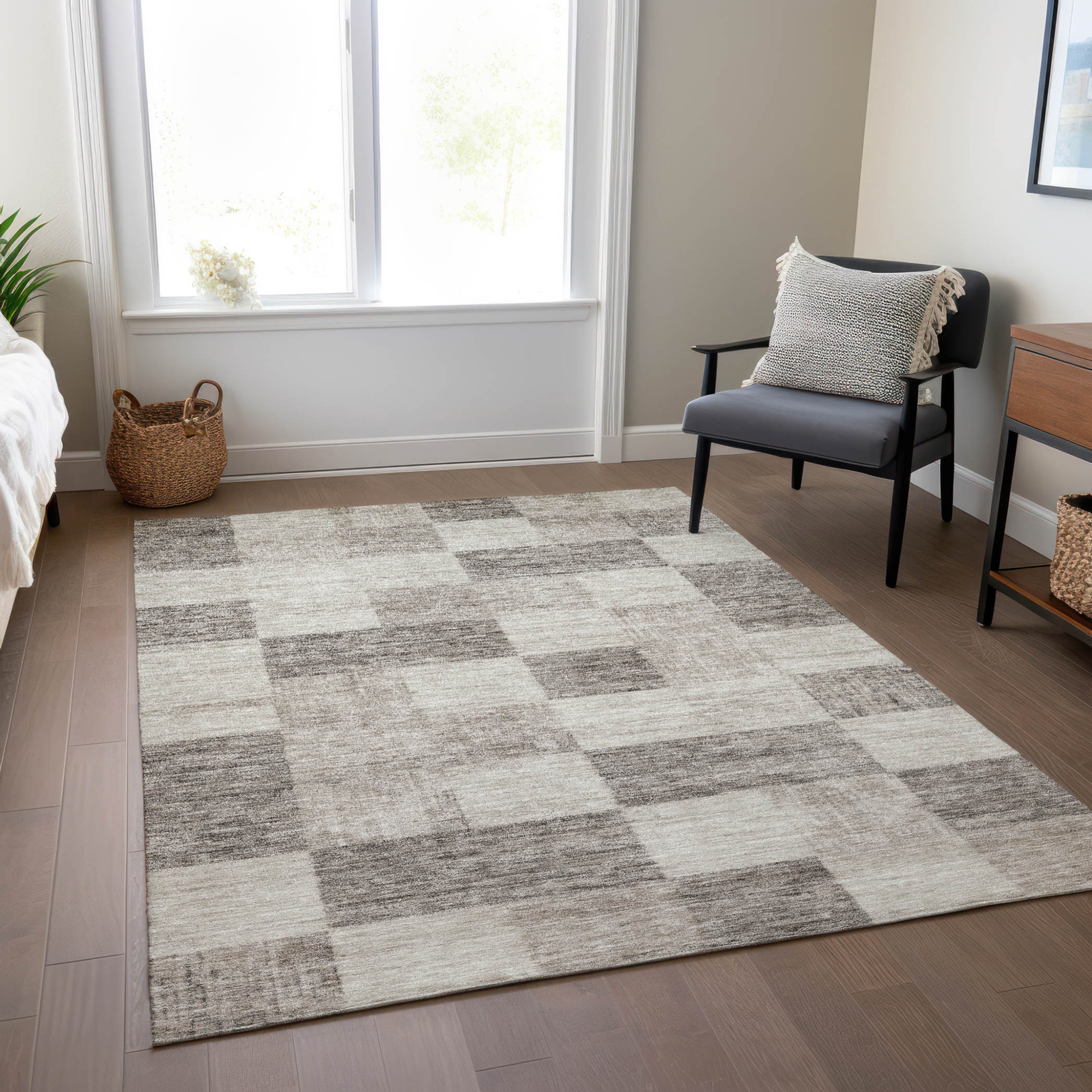 10' X 14' Beige And Gray Geometric Washable Indoor Outdoor Area Rug - 1 - Sports & Outdoor
