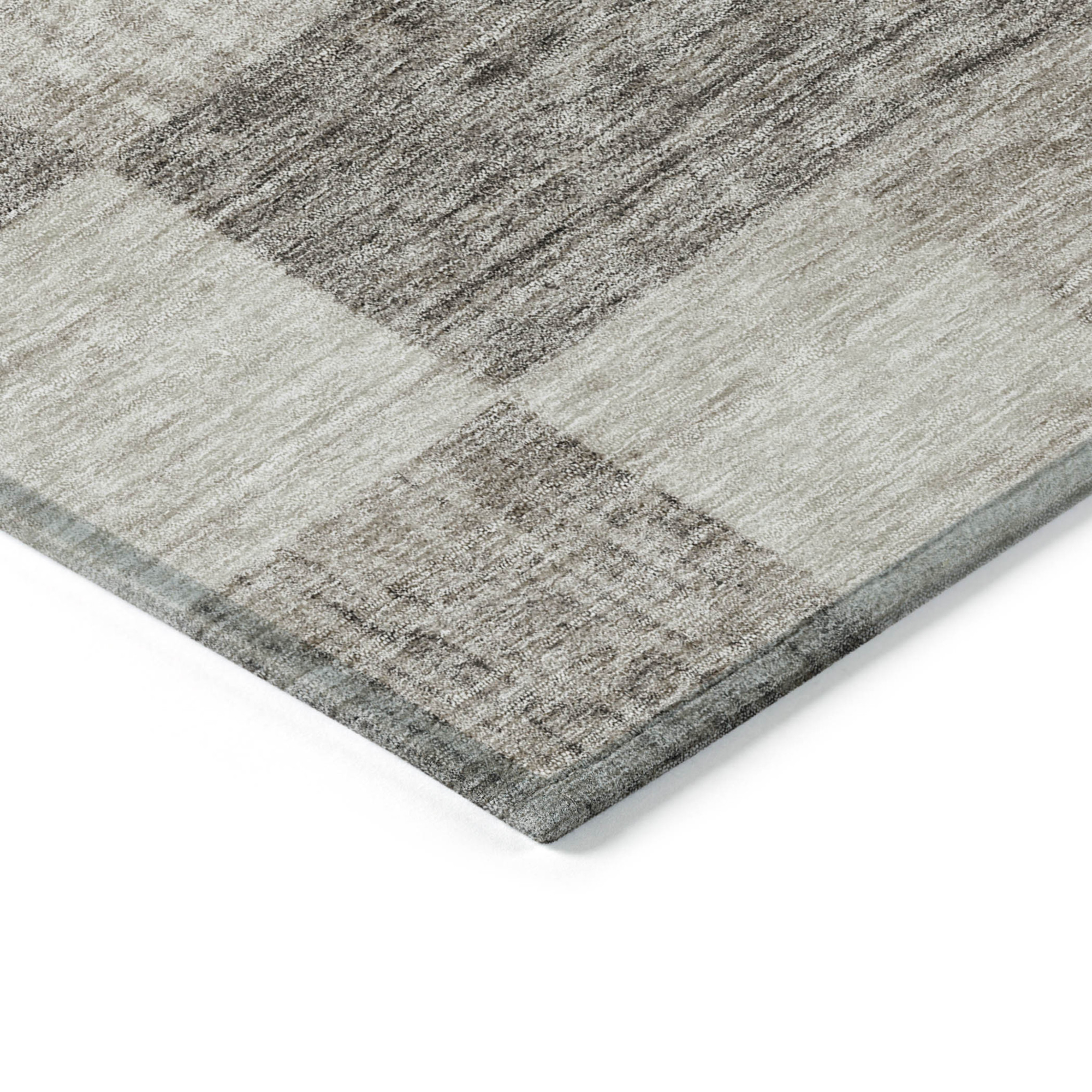 10' X 14' Beige And Gray Geometric Washable Indoor Outdoor Area Rug - 1 - Sports & Outdoor