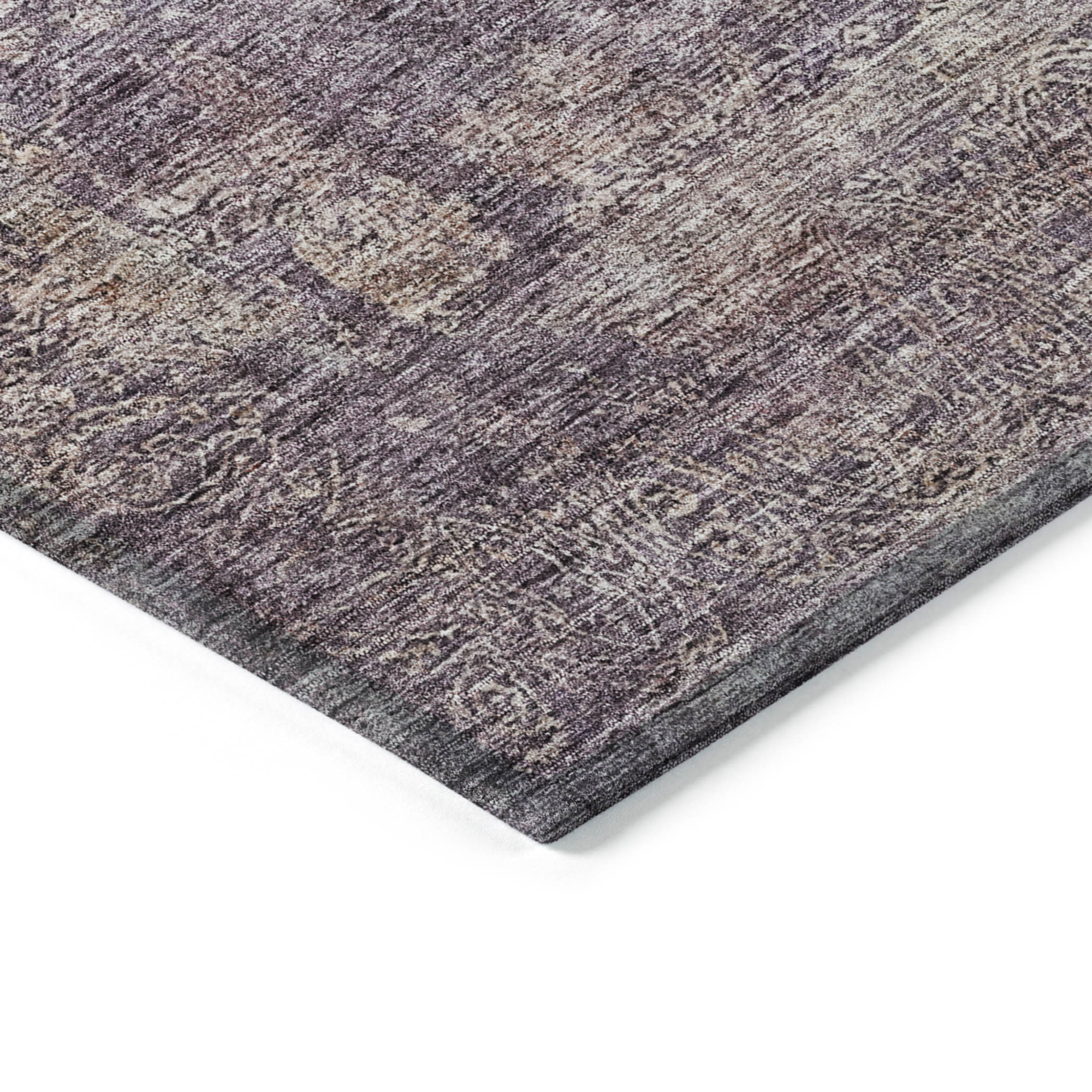 10' X 14' Plum And Lavender Floral Washable Indoor Outdoor Area Rug - 1 - Sports & Outdoor