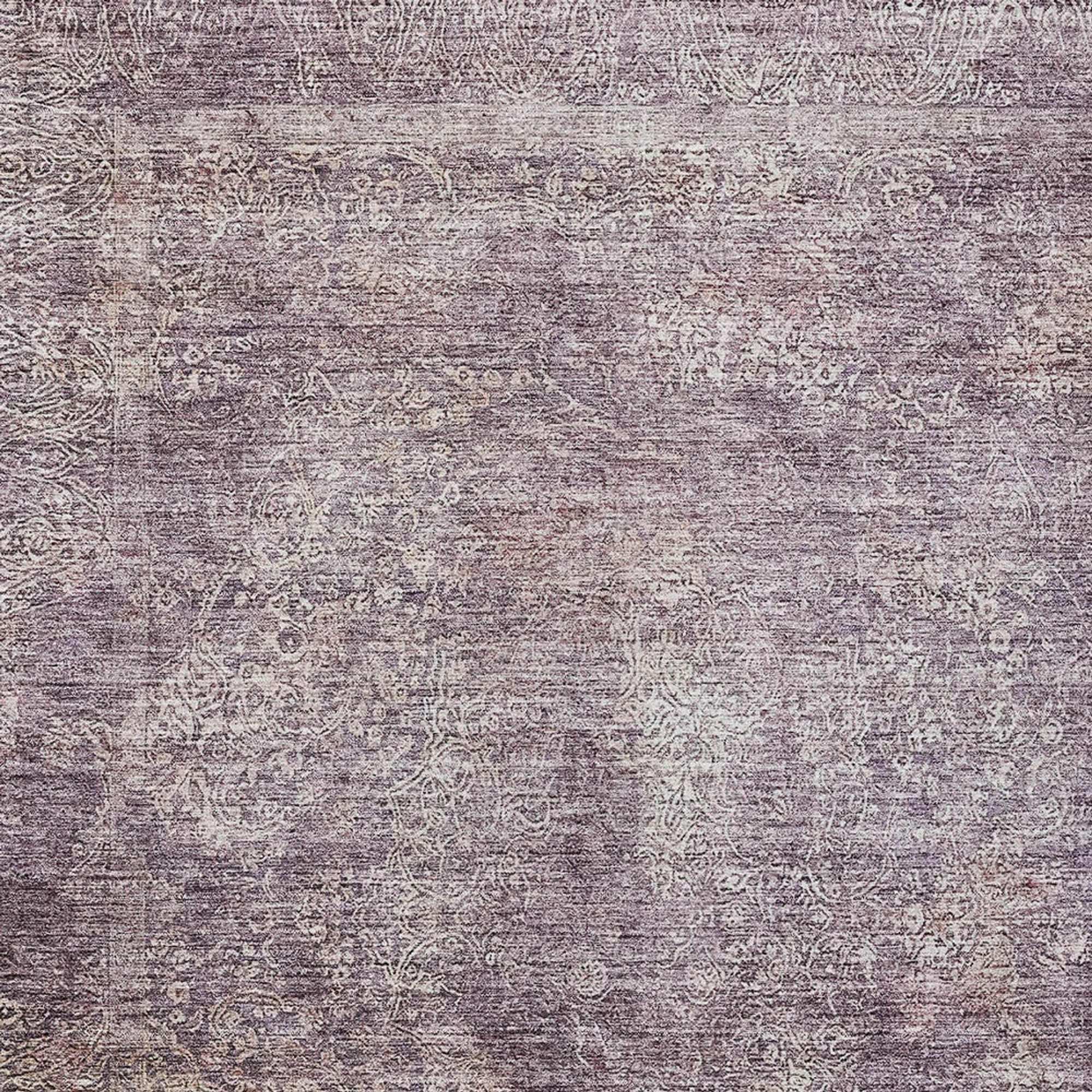 10' X 14' Plum And Lavender Floral Washable Indoor Outdoor Area Rug - 1 - Sports & Outdoor
