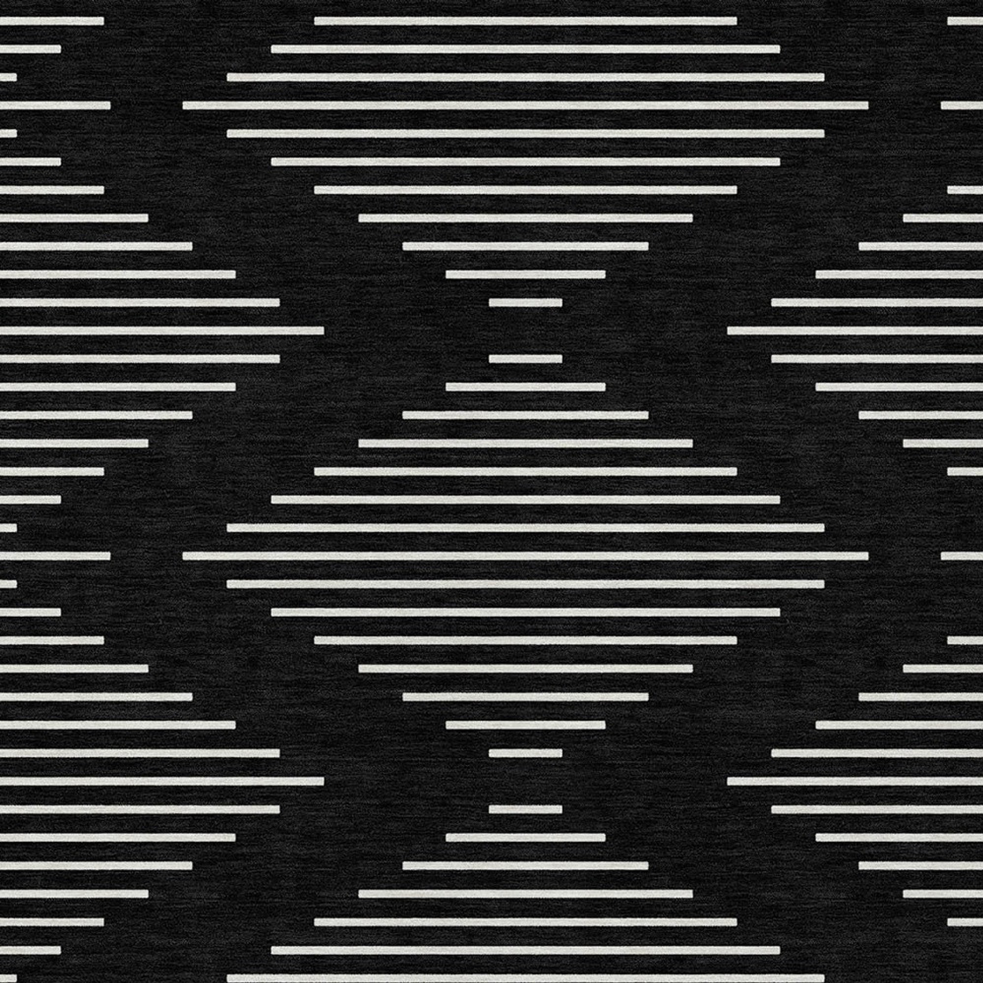 10' X 14' Black And Ivory Geometric Washable Indoor Outdoor Area Rug - 1 - Sports & Outdoor