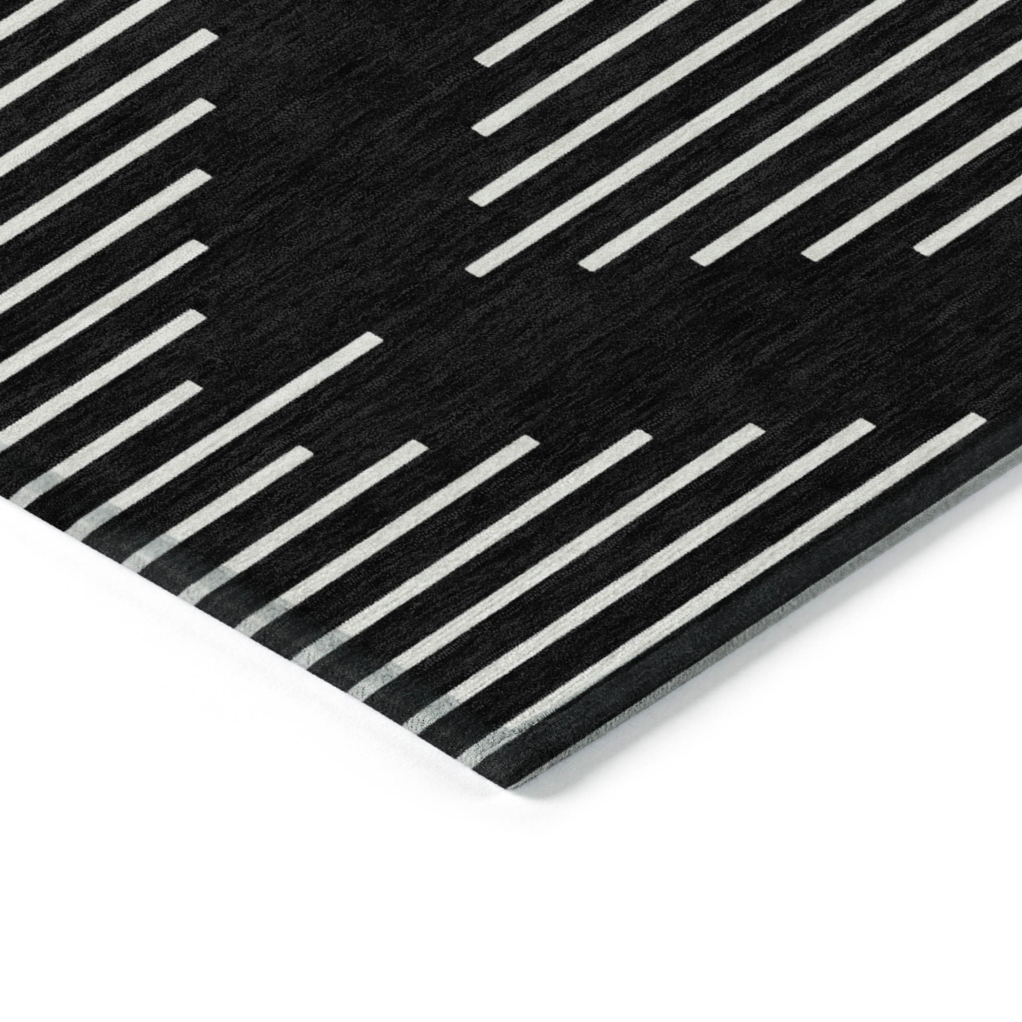 10' X 14' Black And Ivory Geometric Washable Indoor Outdoor Area Rug - 1 - Sports & Outdoor