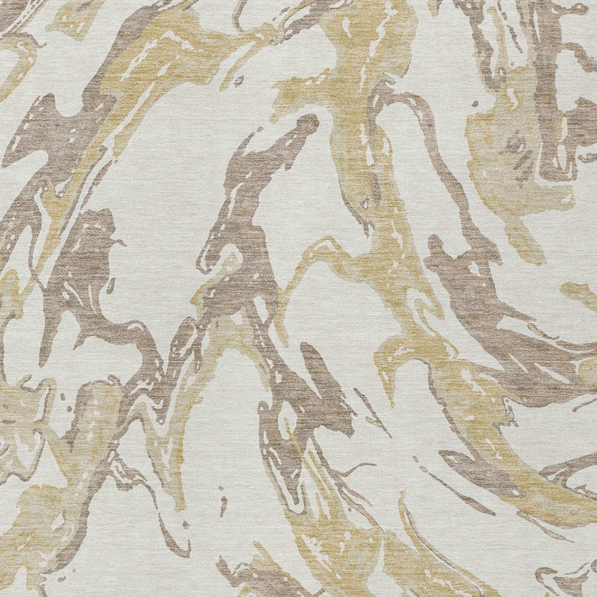 10' X 14' Ivory Gold And Brown Abstract Washable Indoor Outdoor Area Rug - 1 - Sports & Outdoor