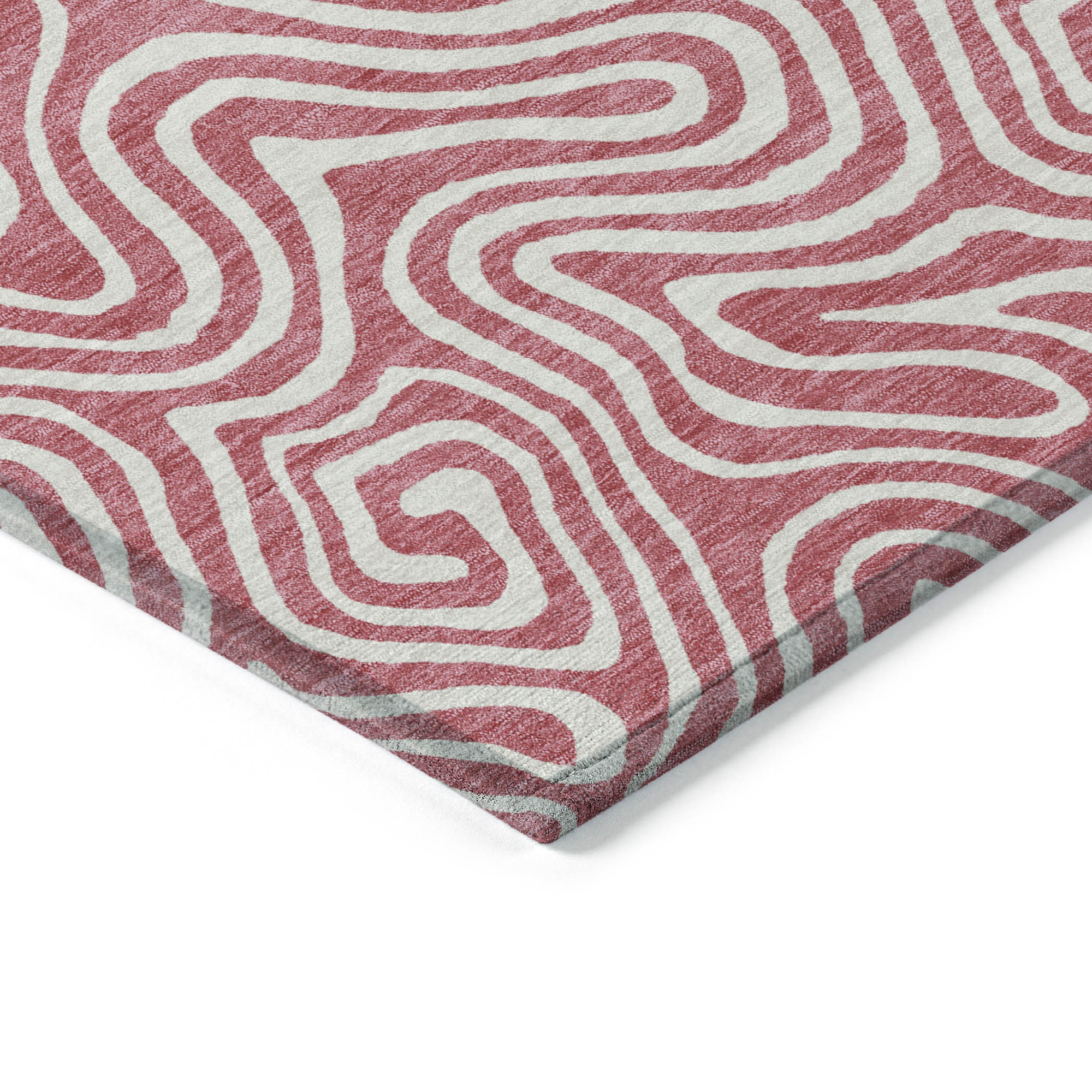 10' X 14' Blush And Ivory Abstract Washable Indoor Outdoor Area Rug - 1 - Sports & Outdoor