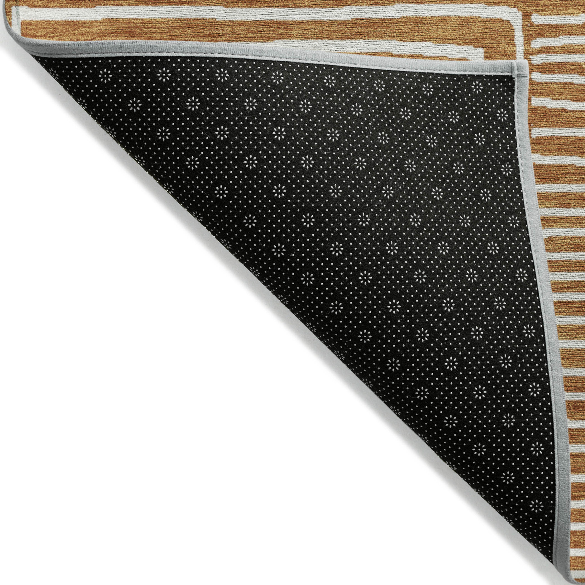 10' X 14' Copper And Ivory Geometric Washable Indoor Outdoor Area Rug - 1 - Sports & Outdoor