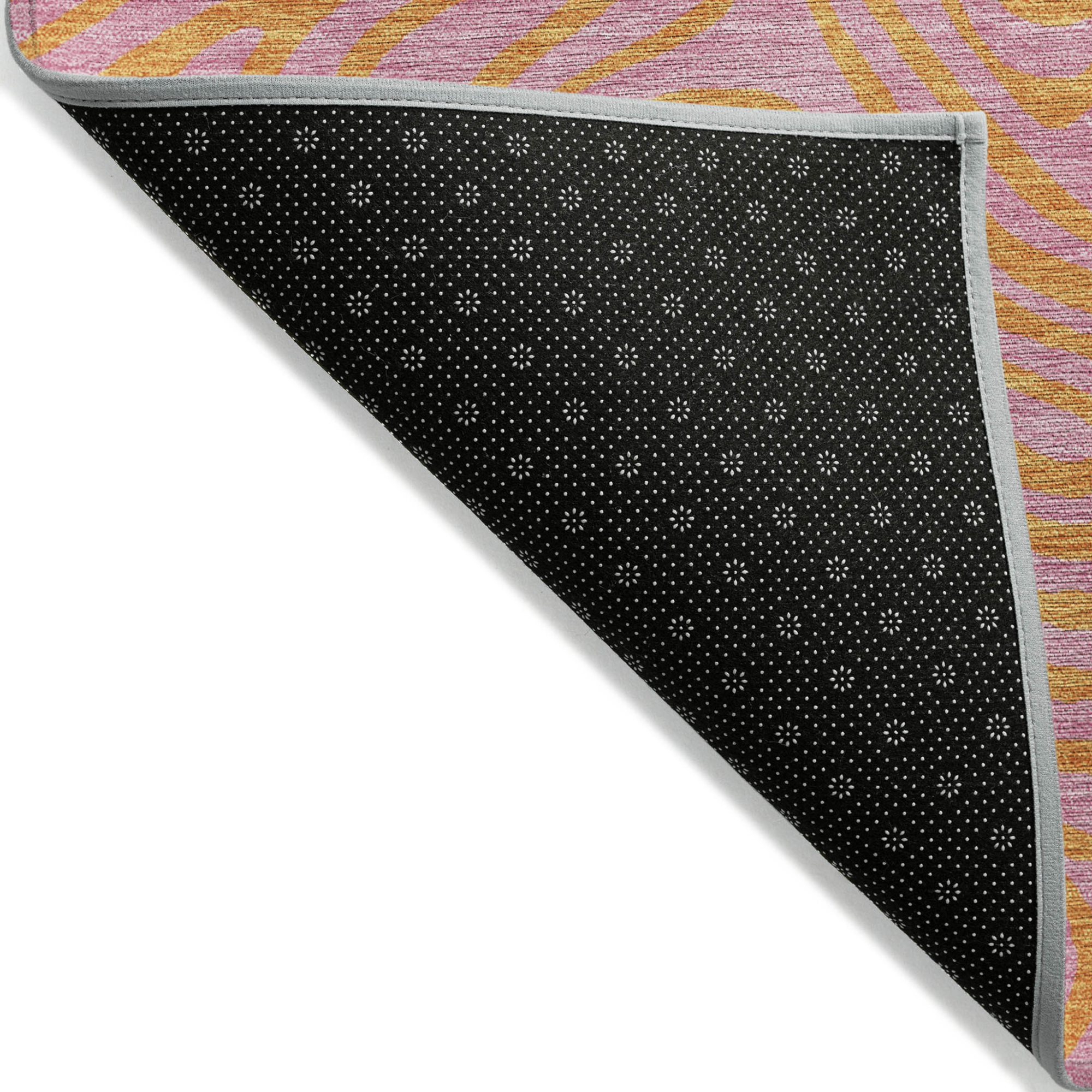 10' X 14' Pink And Copper Abstract Washable Indoor Outdoor Area Rug - 1 - Sports & Outdoor