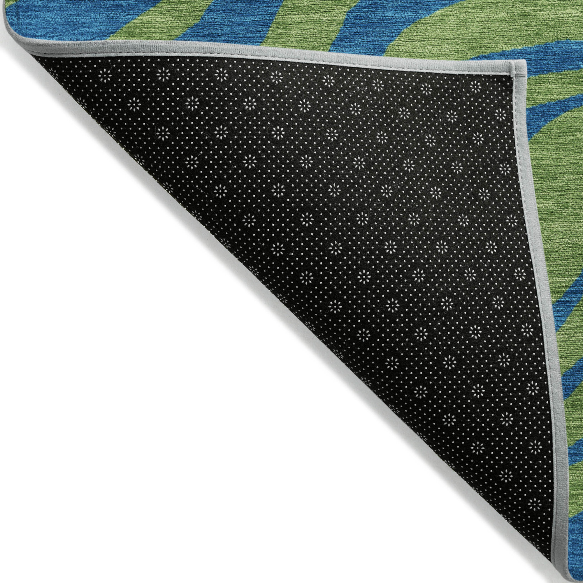 10' X 14' Green And Teal Blue Animal Print Washable Indoor Outdoor Area Rug - 1 - Sports & Outdoor