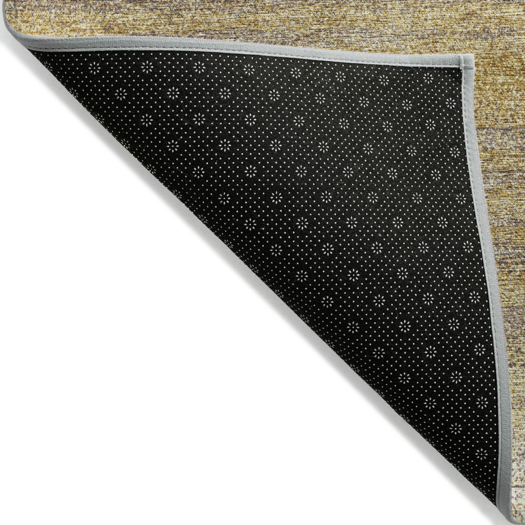 10' X 14' Gold And Beige Abstract Washable Indoor Outdoor Area Rug - 1 - Sports & Outdoor