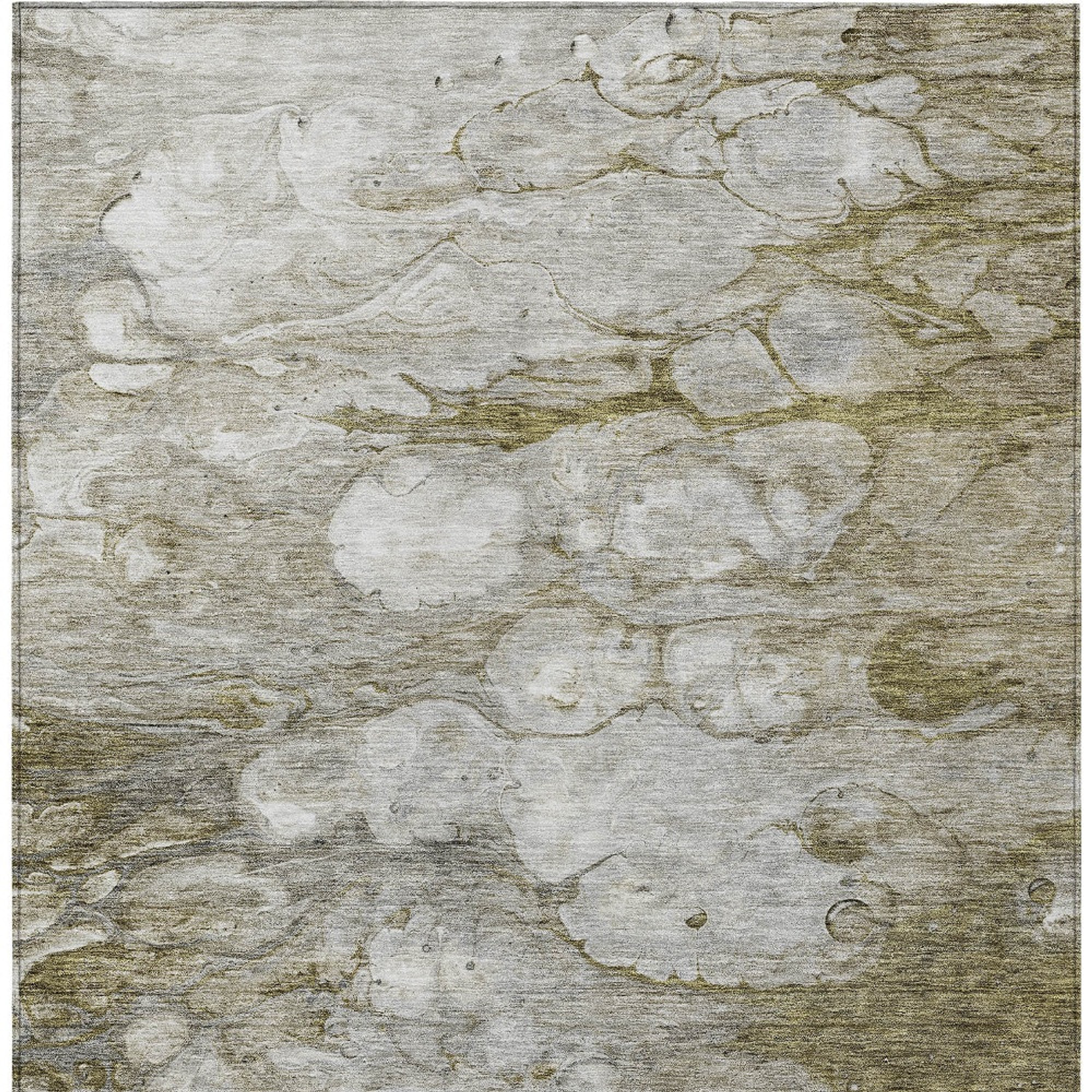 10' X 14' Brown Taupe And Ivory Abstract Washable Indoor Outdoor Area Rug - 1 - Sports & Outdoor