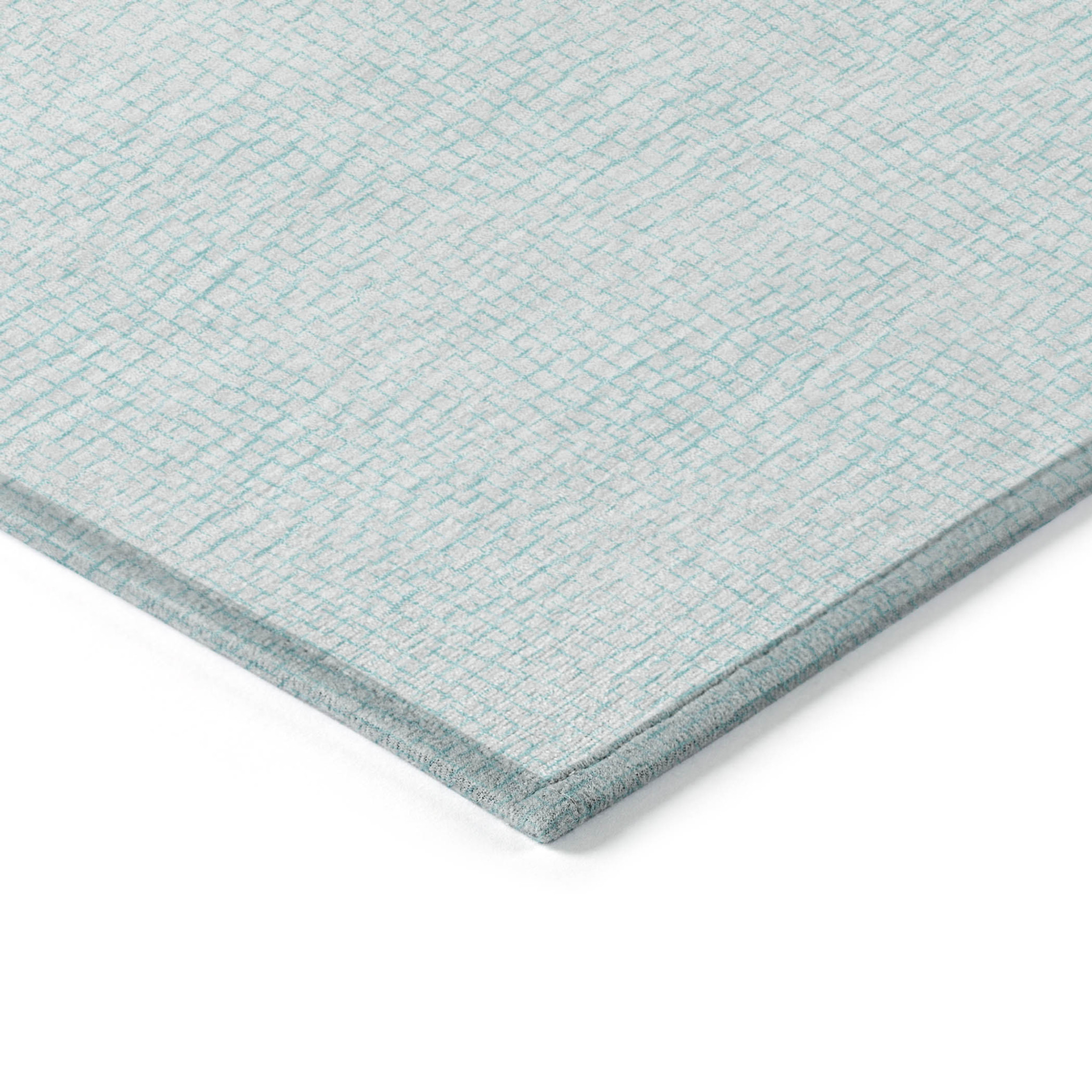 10' X 14' Sky Blue And Ivory Geometric Washable Indoor Outdoor Area Rug - 1 - Sports & Outdoor