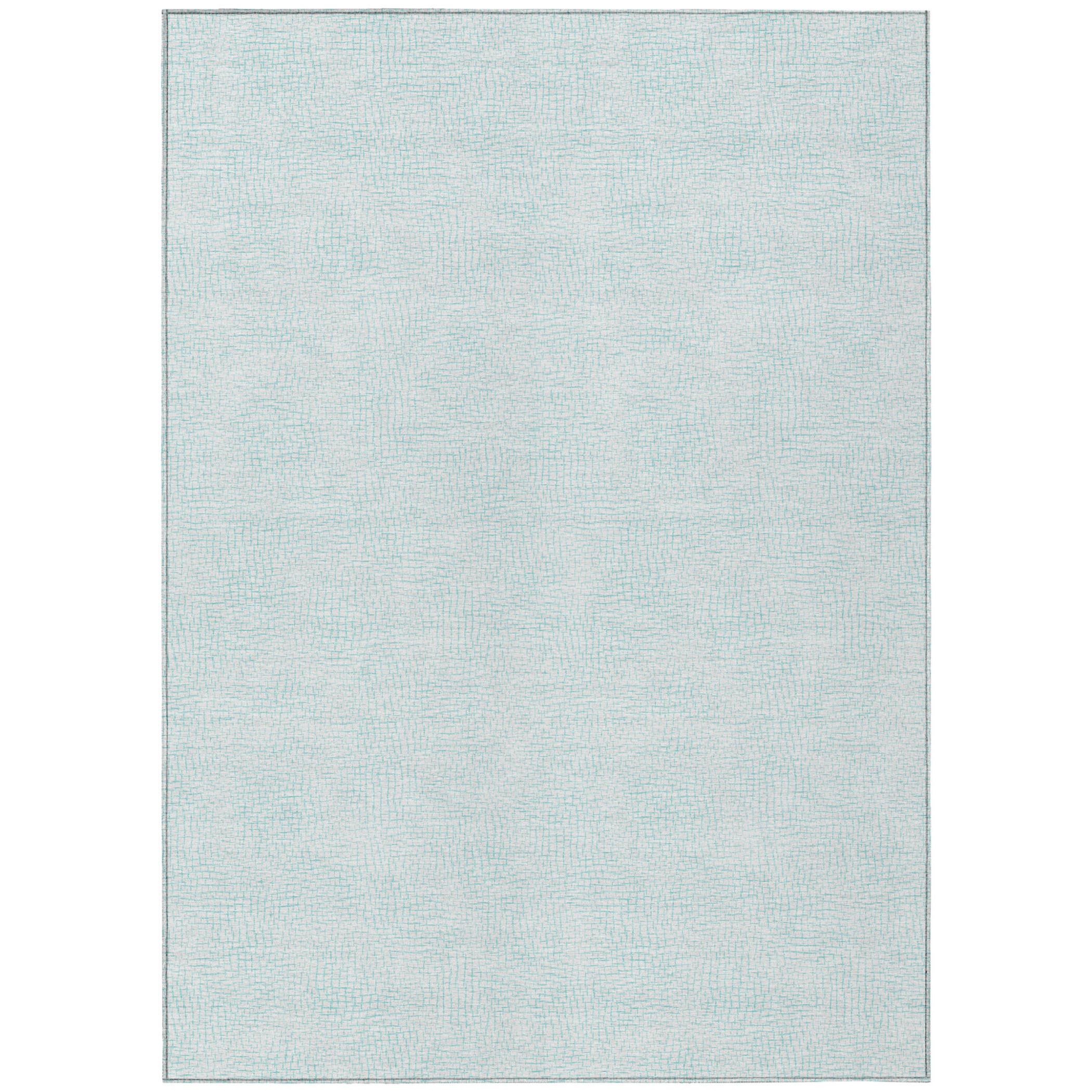 10' X 14' Sky Blue And Ivory Geometric Washable Indoor Outdoor Area Rug - 1 - Sports & Outdoor