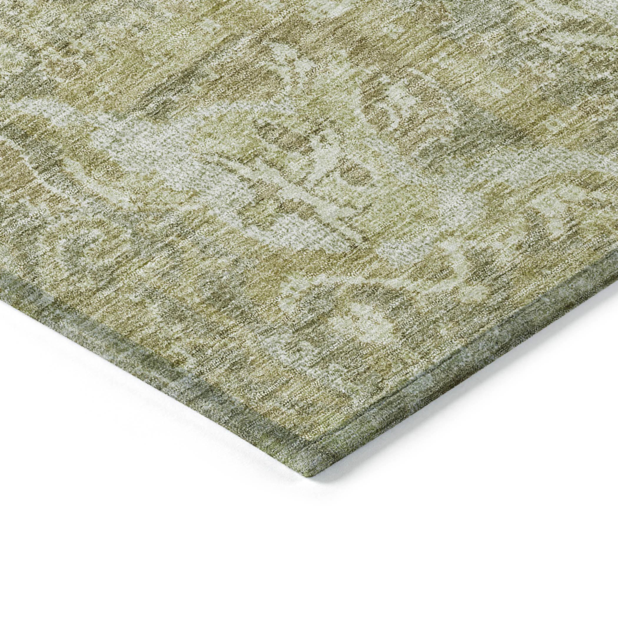 10' X 14' Sage And Green Damask Washable Indoor Outdoor Area Rug Sports & Outdoor