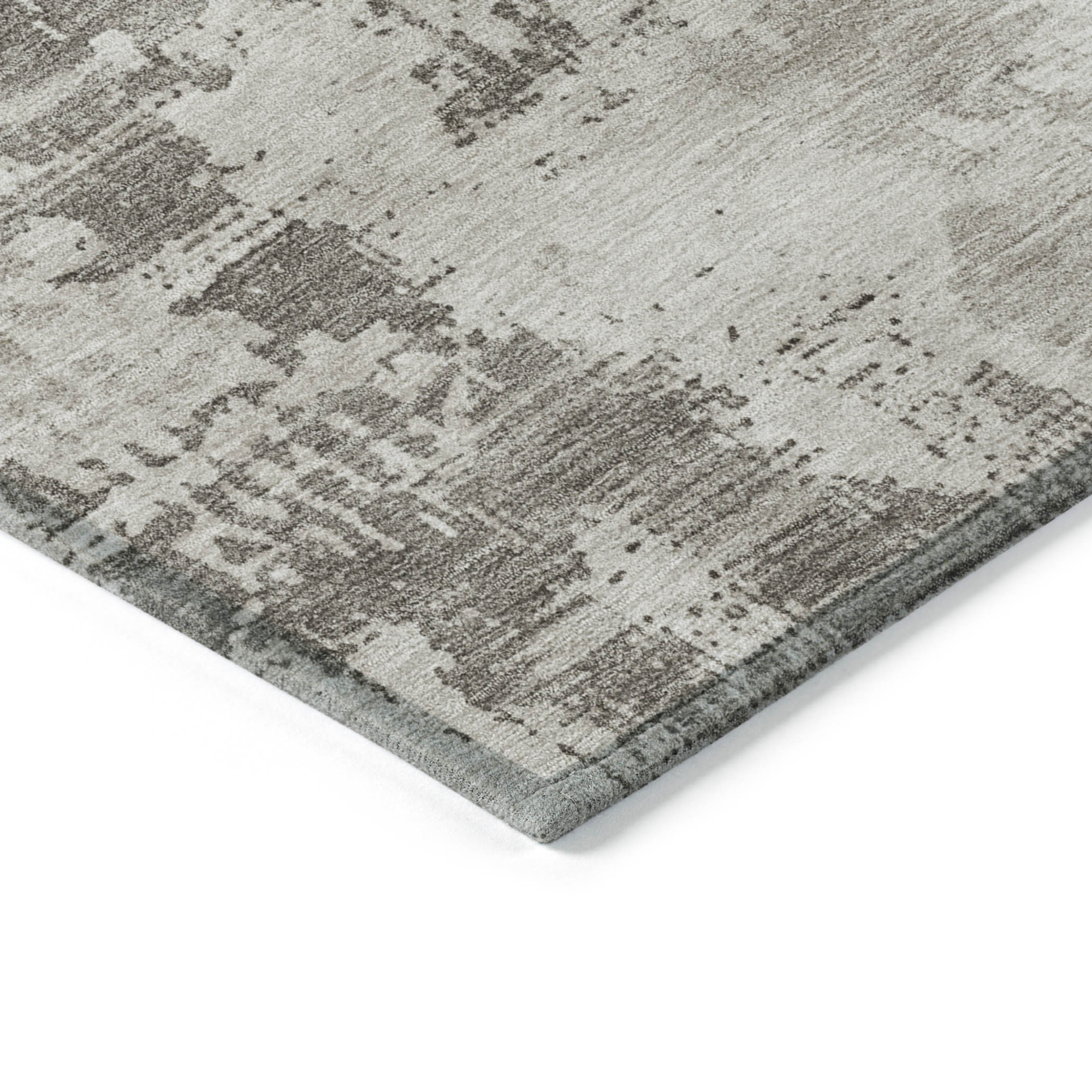 10' X 14' Beige And Gray Abstract Washable Indoor Outdoor Area Rug - 1 - Sports & Outdoor