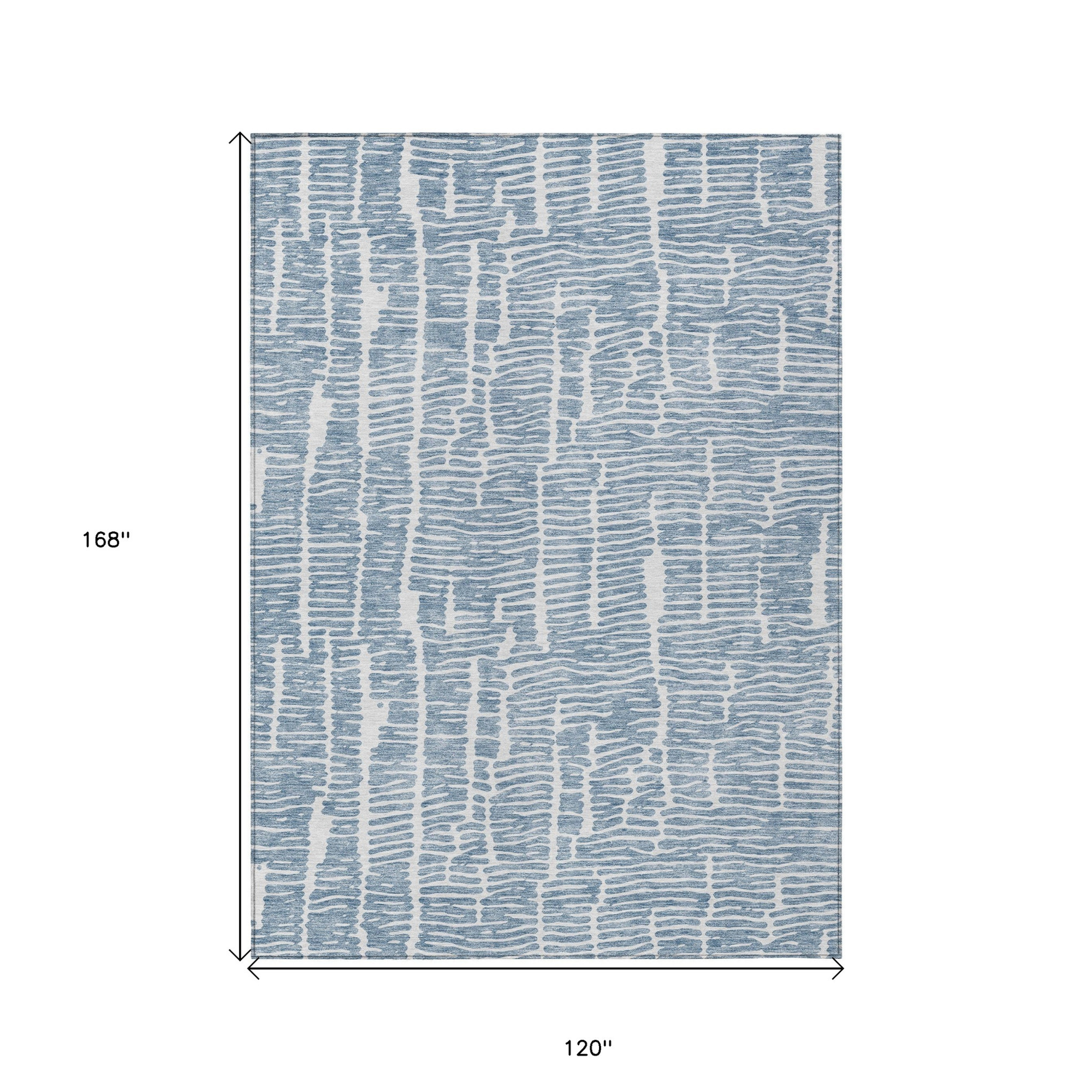 10' X 14' Blue And Ivory Abstract Washable Indoor Outdoor Area Rug - 1 - Sports & Outdoor