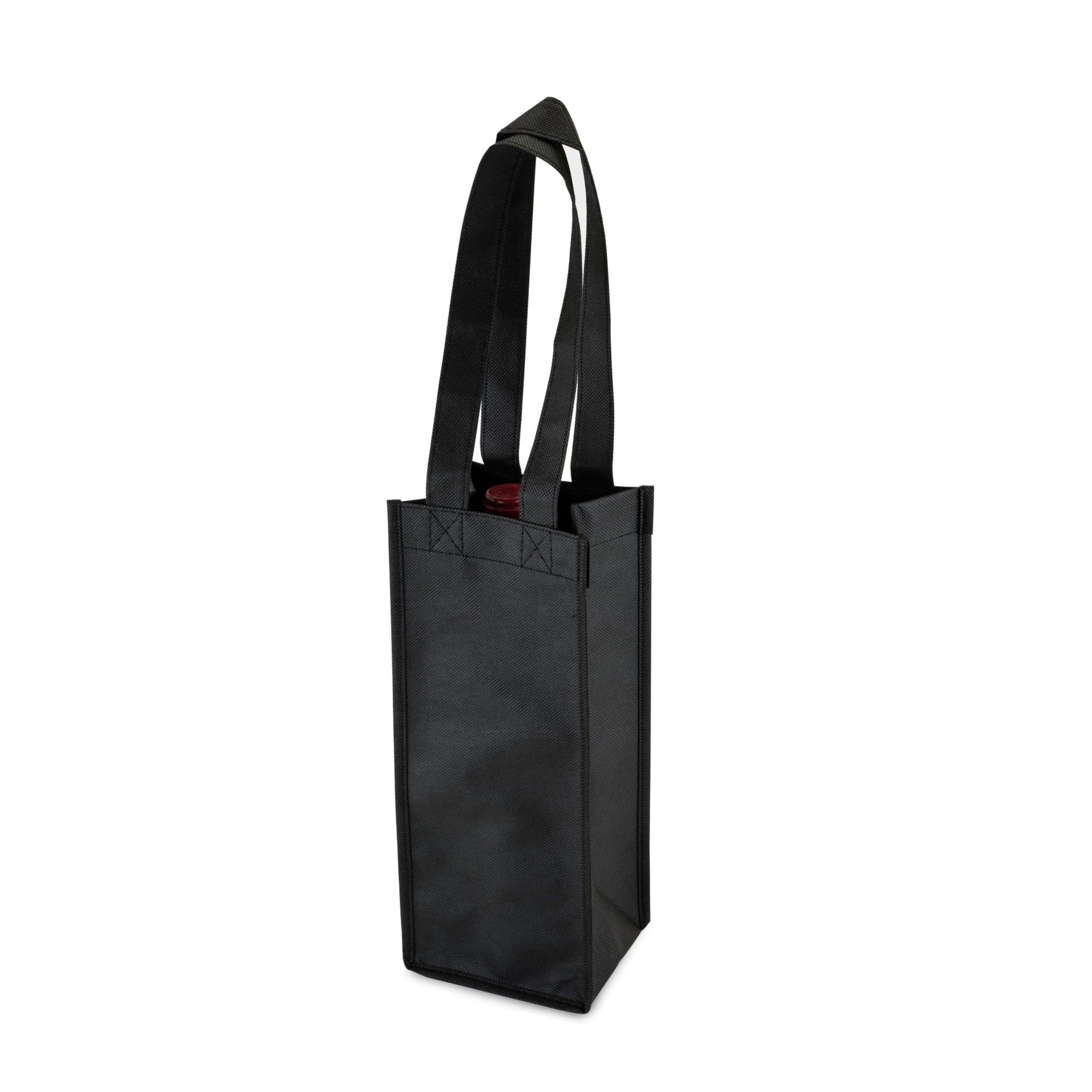 1 Bottle Non Woven Tote in Black by True - Black / 1 - Apparel and Accessories