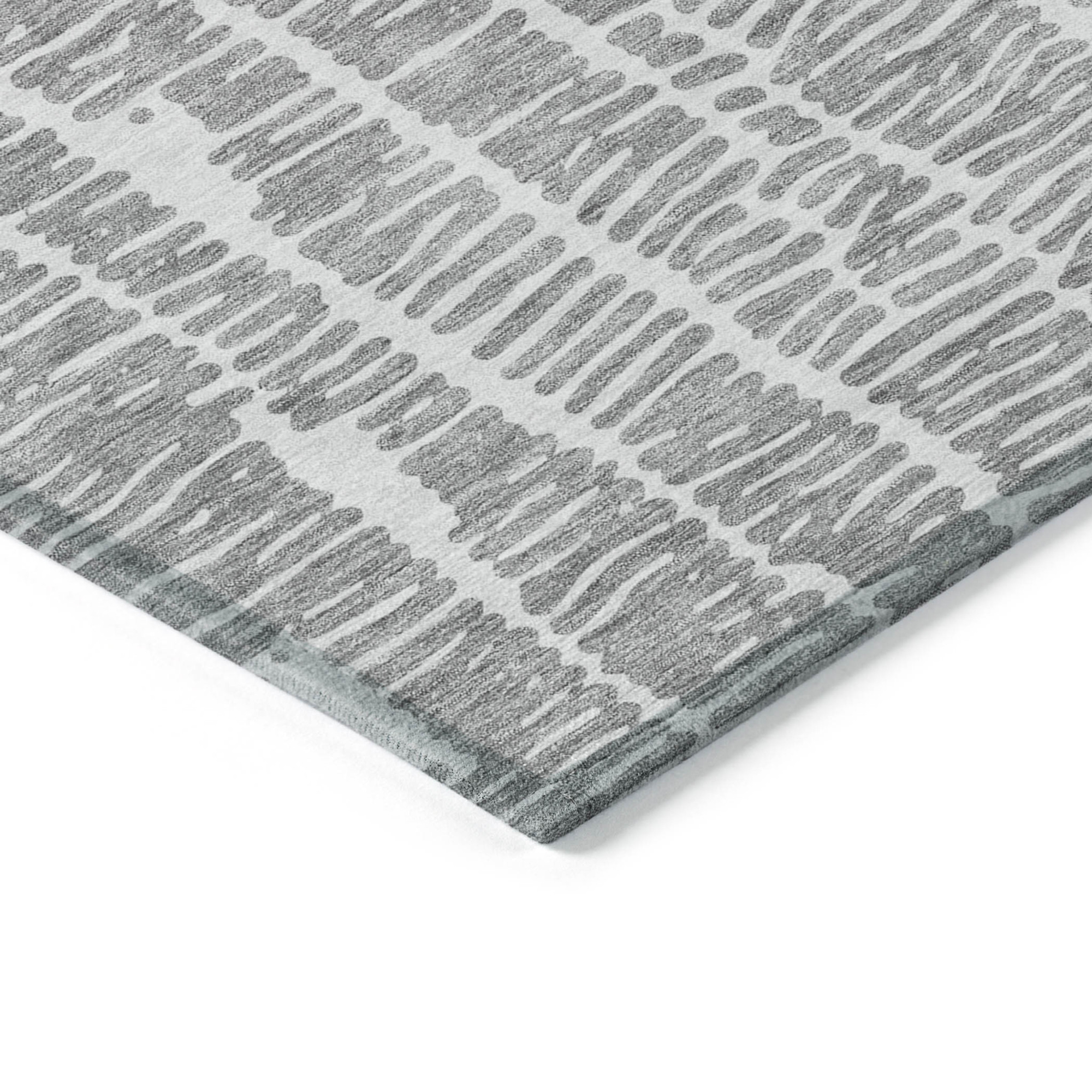10' X 14' Gray And Ivory Abstract Washable Indoor Outdoor Area Rug - 1 - Sports & Outdoor