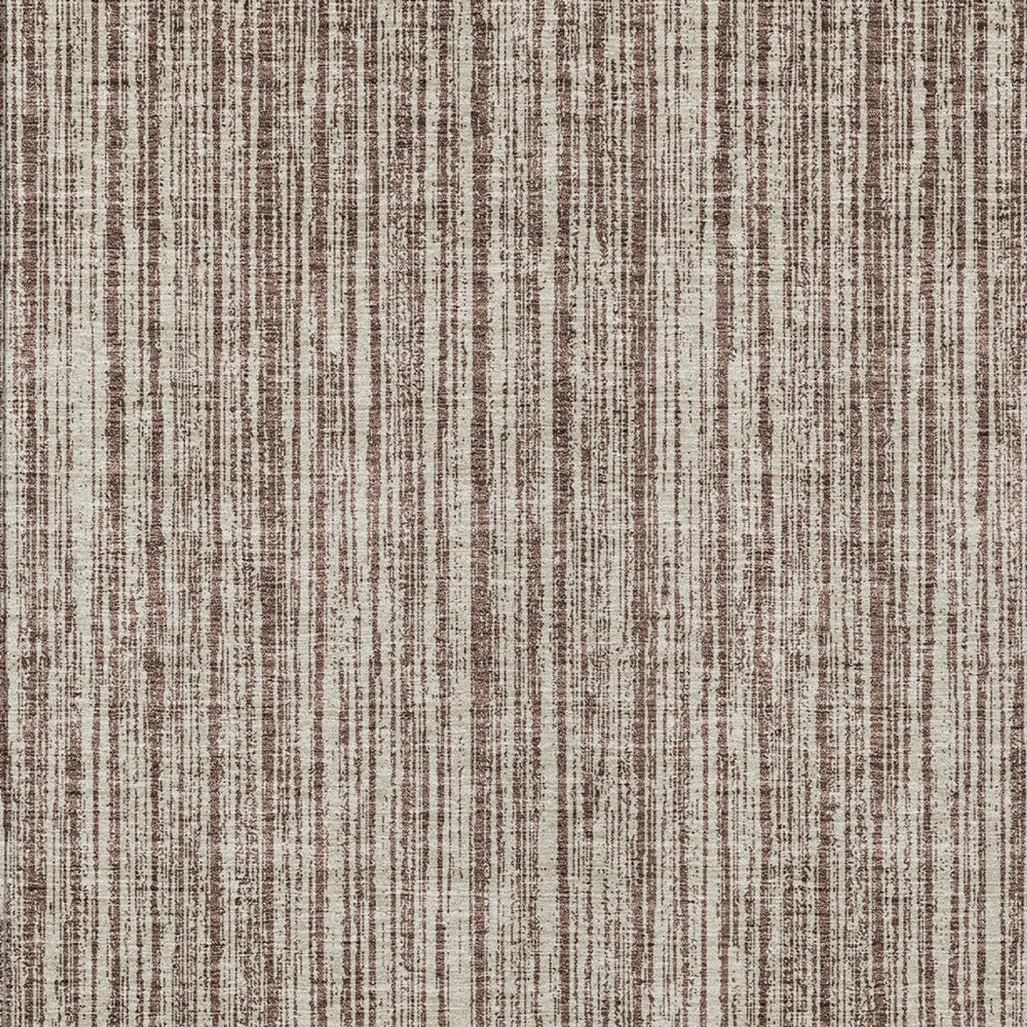 10' X 14' Brown And Ivory Striped Washable Indoor Outdoor Area Rug - 1 - Sports & Outdoor