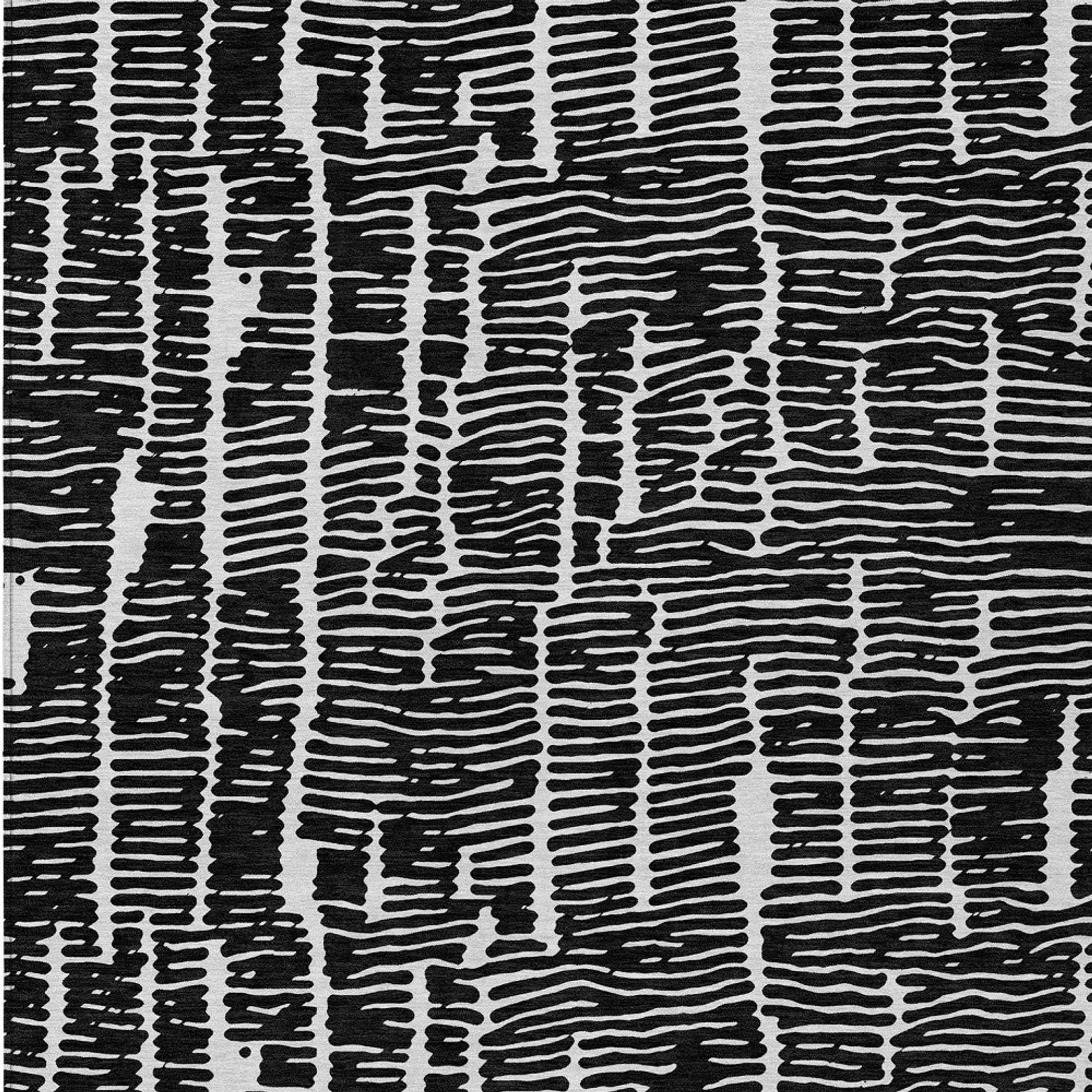 10' X 14' Black And Ivory Abstract Washable Indoor Outdoor Area Rug - 1 - Sports & Outdoor