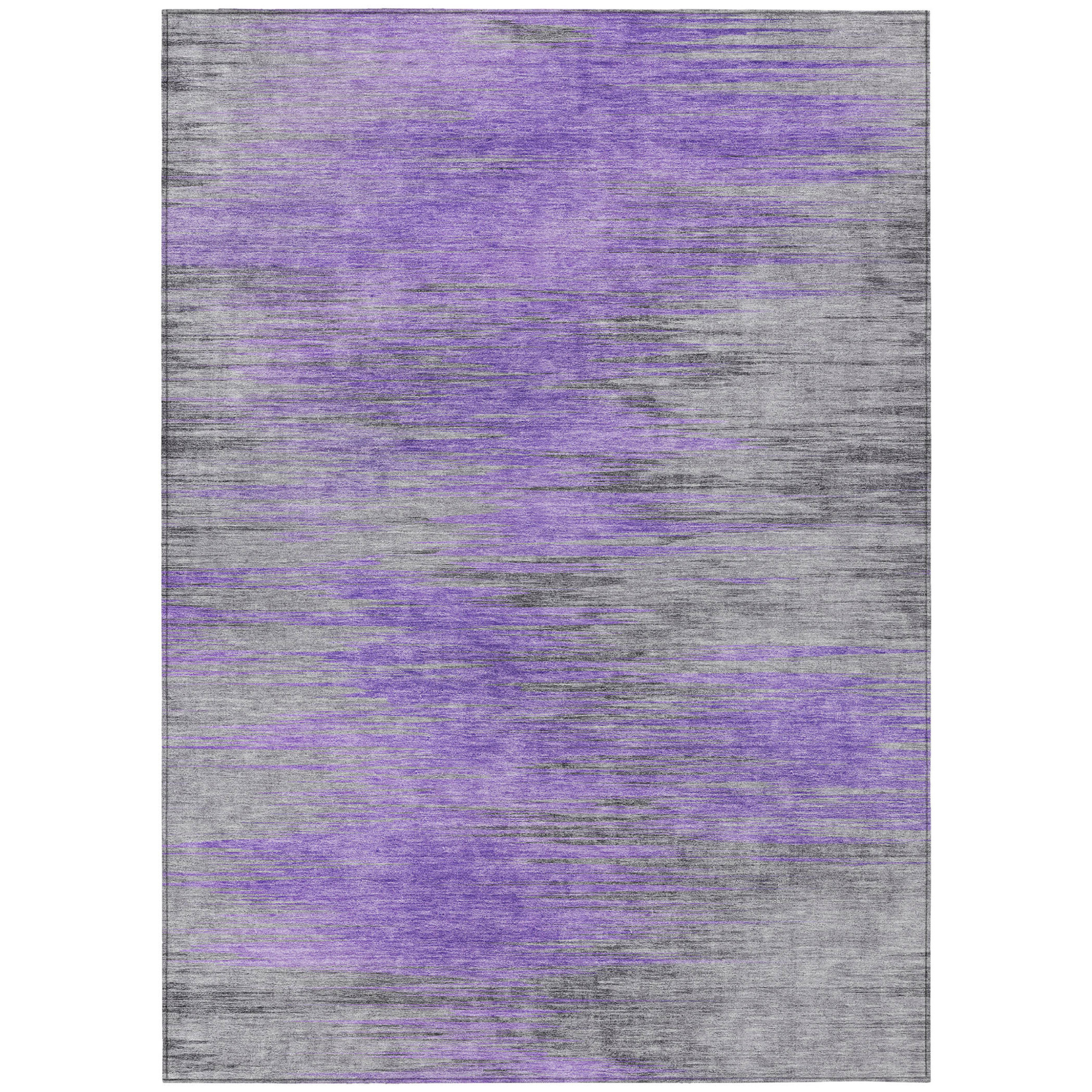 10' X 14' Purple Gray And Charcoal Abstract Washable Indoor Outdoor Area Rug - 1 - Sports & Outdoor
